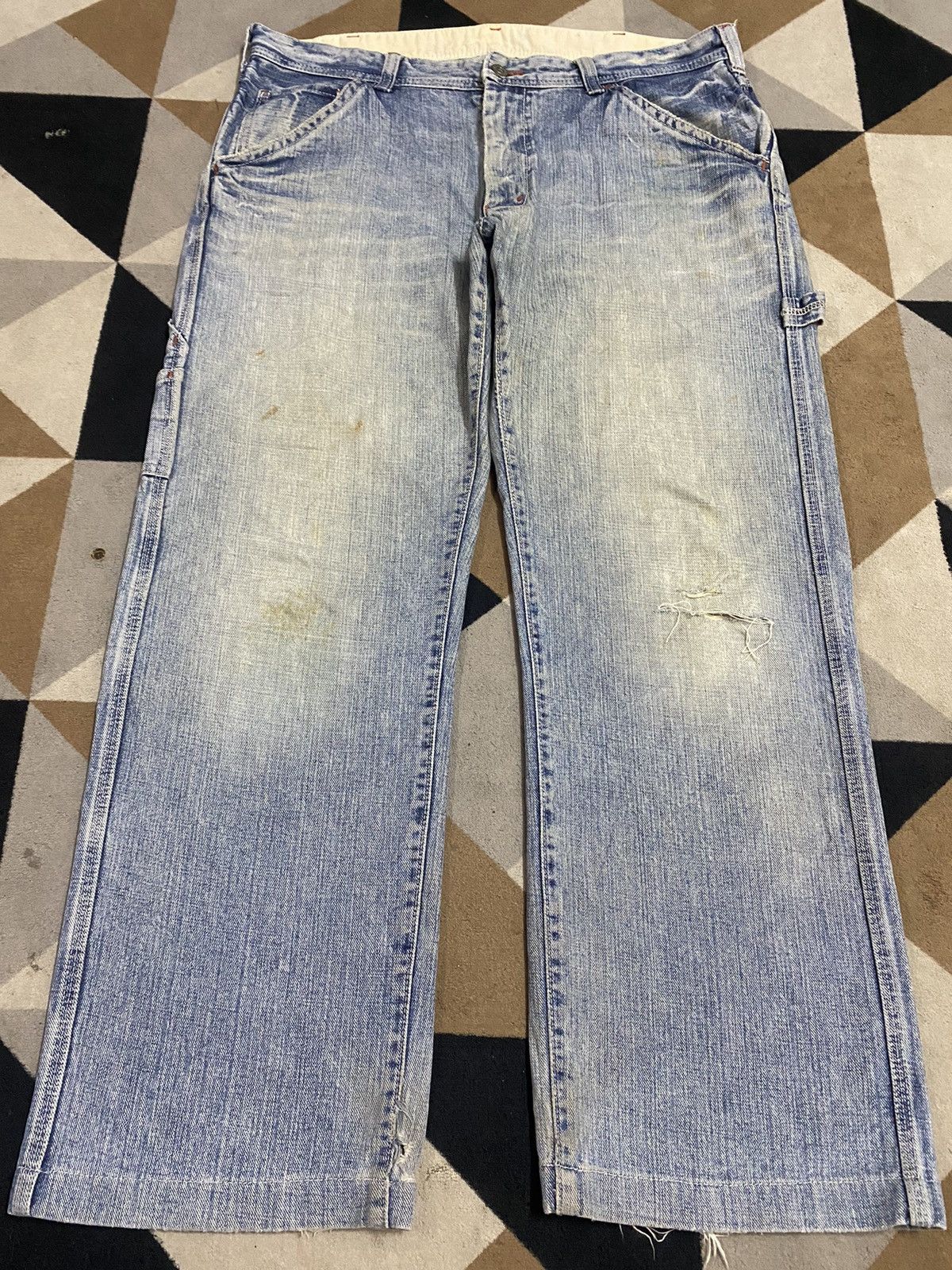 Japanese Brand Distressed Vintage Blue Denim Carpenter Jeans With a Relaxed Size US 38 / EU 54 - 1 Thumbnail