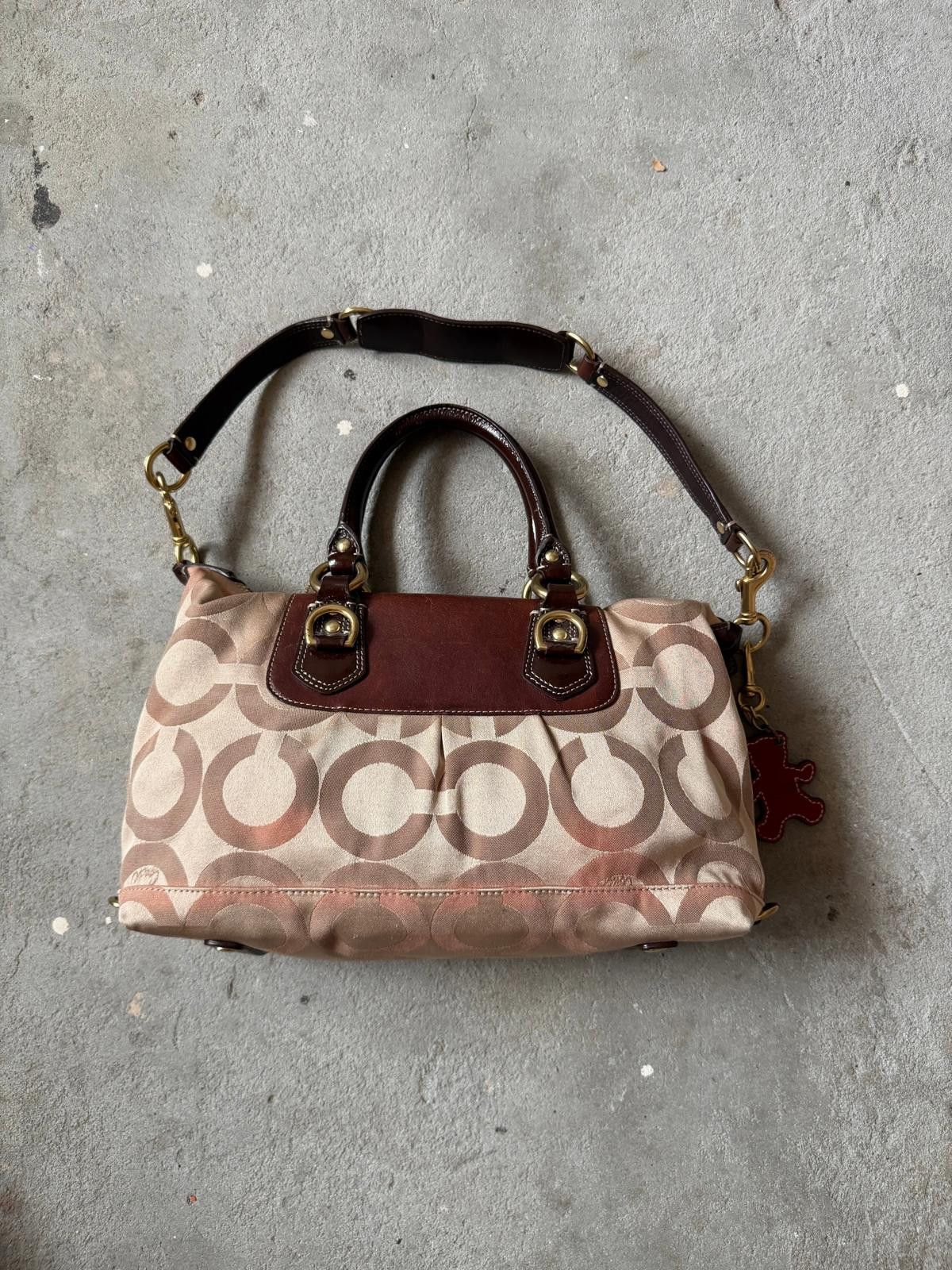 Coach Coach 2Way Signature Julianna Shoulder Bag Beige/Brown Size ONE SIZE - 7 Thumbnail