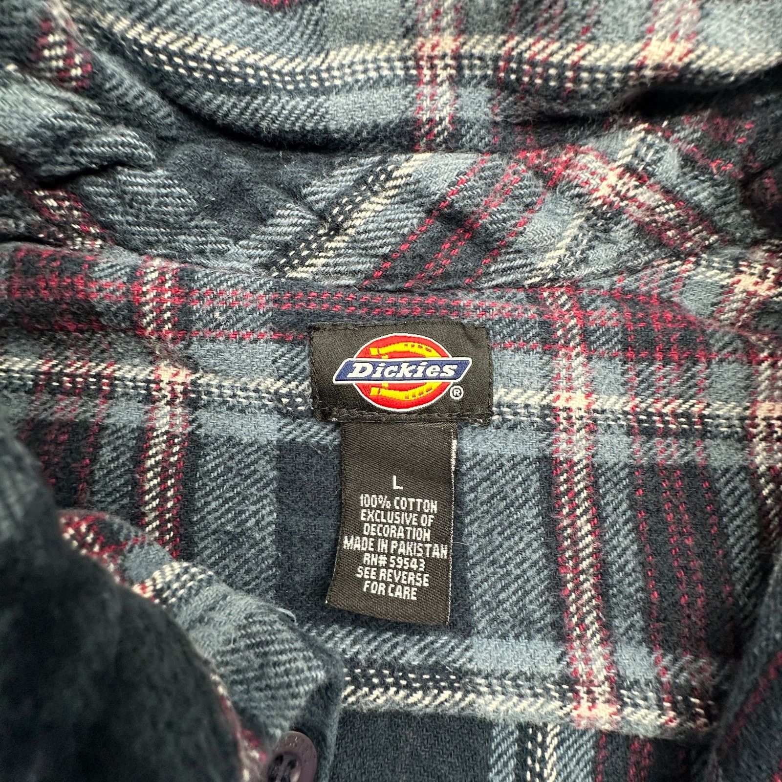 Dickies Vintage Dickies Flannel Button Plaid Blue Shirt Mens Large Size US L / EU 52-54 / 3 - 3 Thumbnail