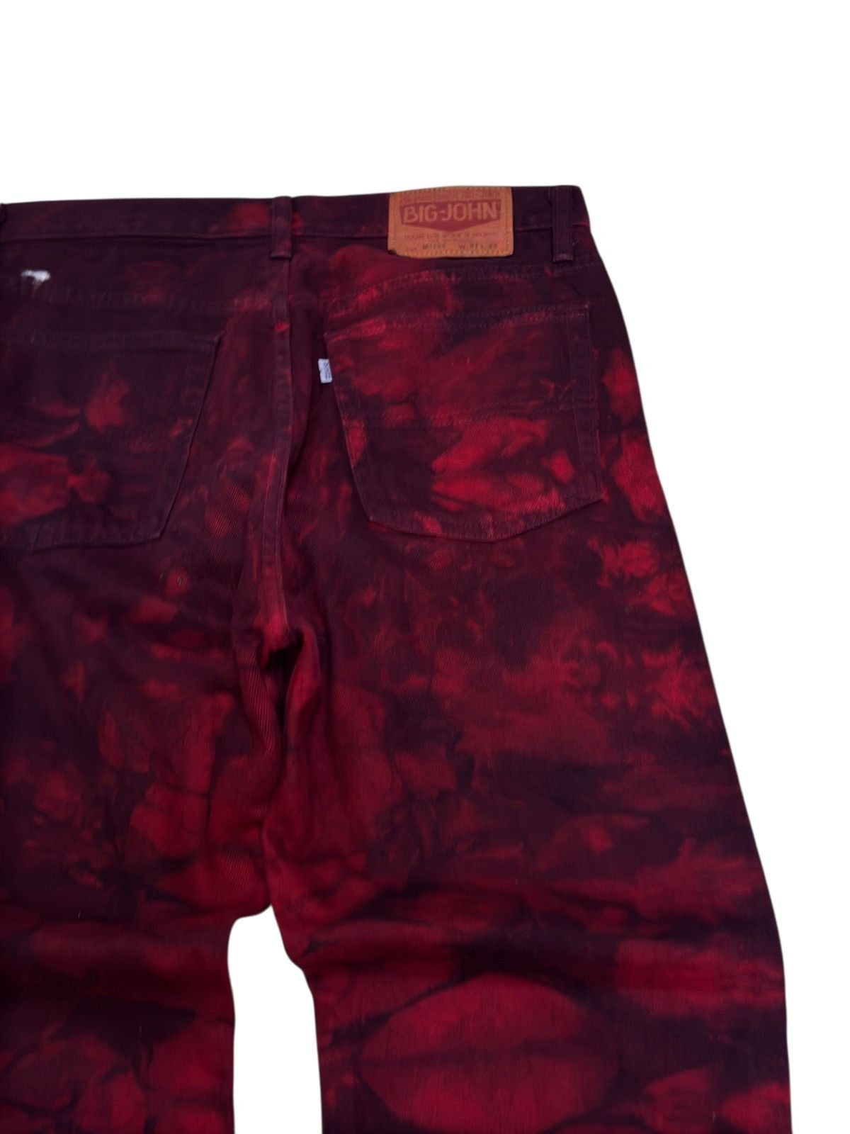 Vintage Big John Red Smoke Wash Tie Dye Jeans Japanese Streetwear Size US 29 - 10 Thumbnail