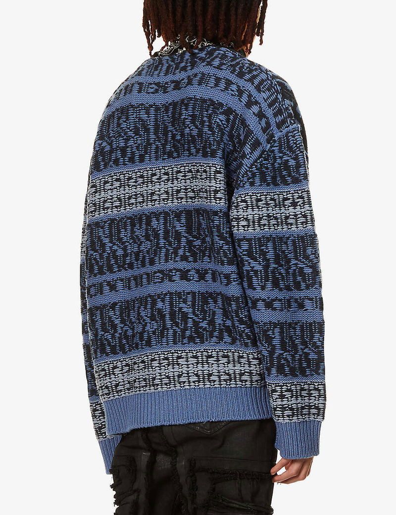 Givenchy NEW RRP 1700$ SS22 Givenchy Patterned Crewneck Wool Sweater Size US XXL / EU 58 / 5 - 3 Thumbnail