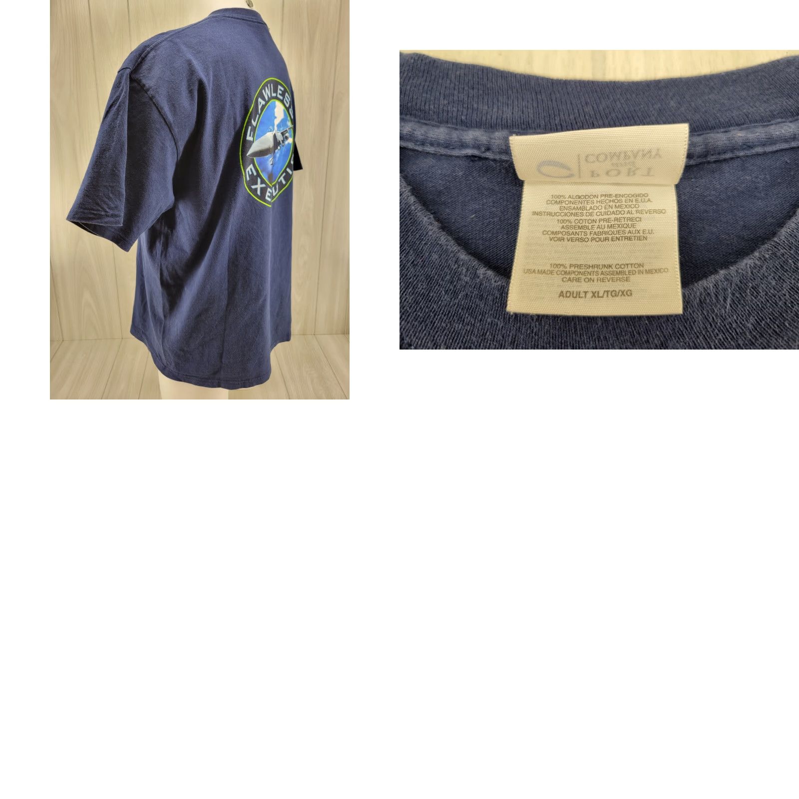 Port & Company Port & Company Afterburnner Flawless Execution Shirt Blue Jet Fighter Men's XL T-Shirt Short Sleeve Cotton Regular Size US XL / EU 56 / 4 - 8 Thumbnail