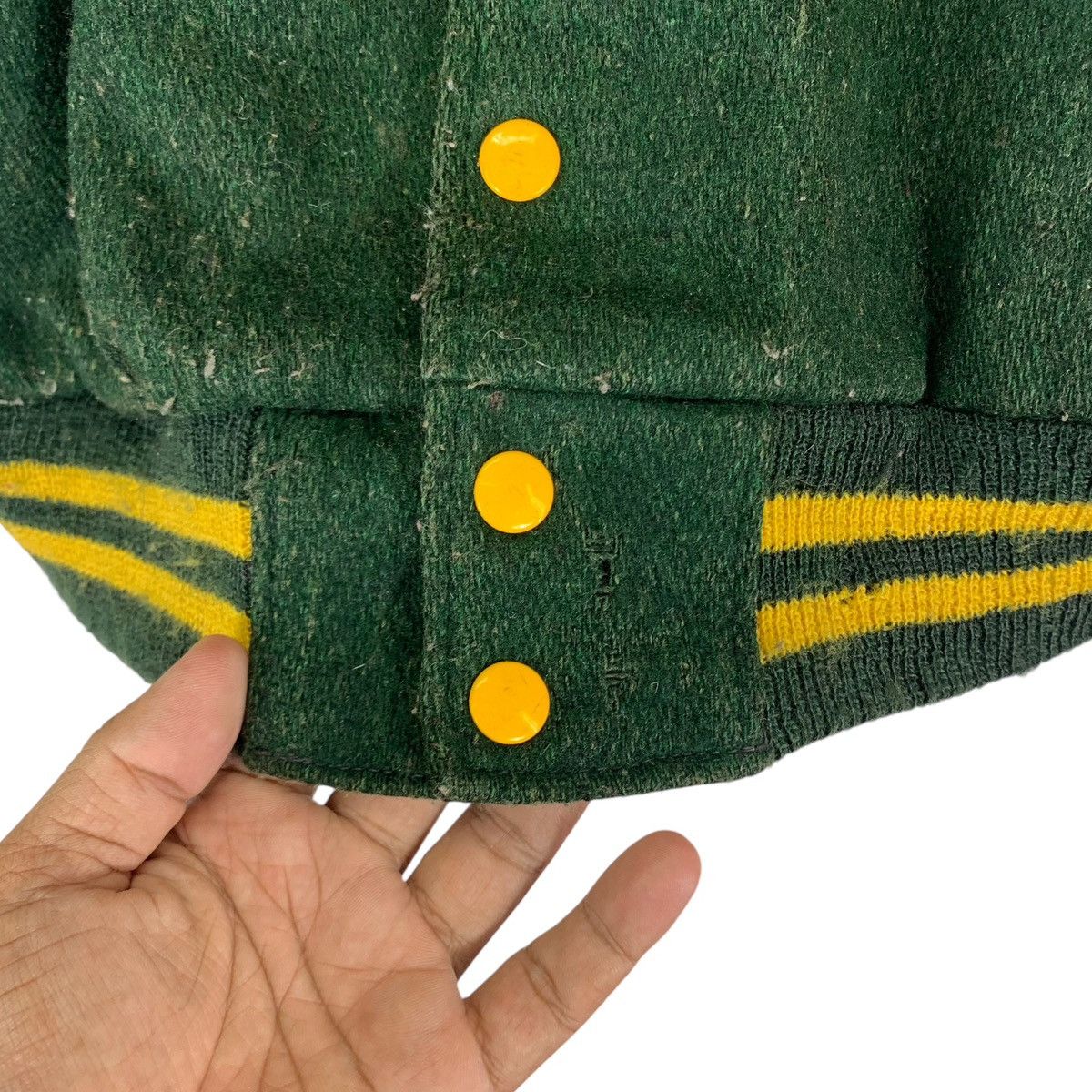 Golden Bear 🔥🔥 VINTAGE GOLDEN BEAR VARSITY WOOL LEATHER JACKET Size US M / EU 48-50 / 2 - 9 Thumbnail