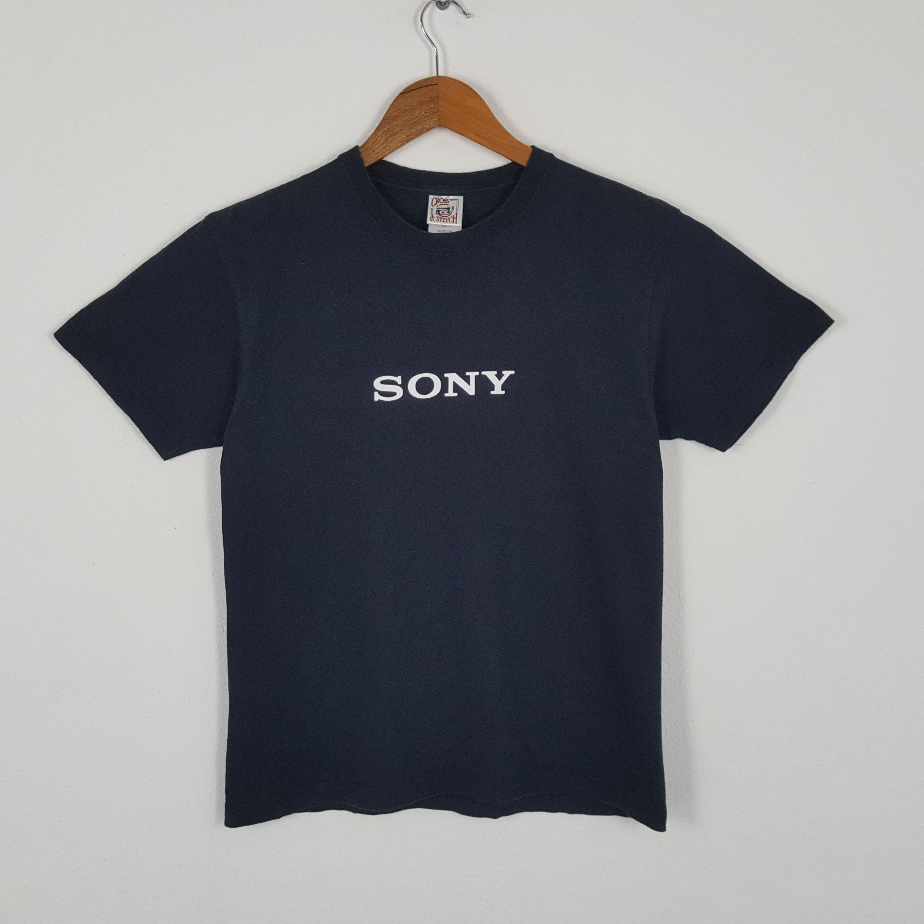 image of Playstation x Sony Vintage Sony T-Shirts in Blue Black, Men's (Size Medium)
