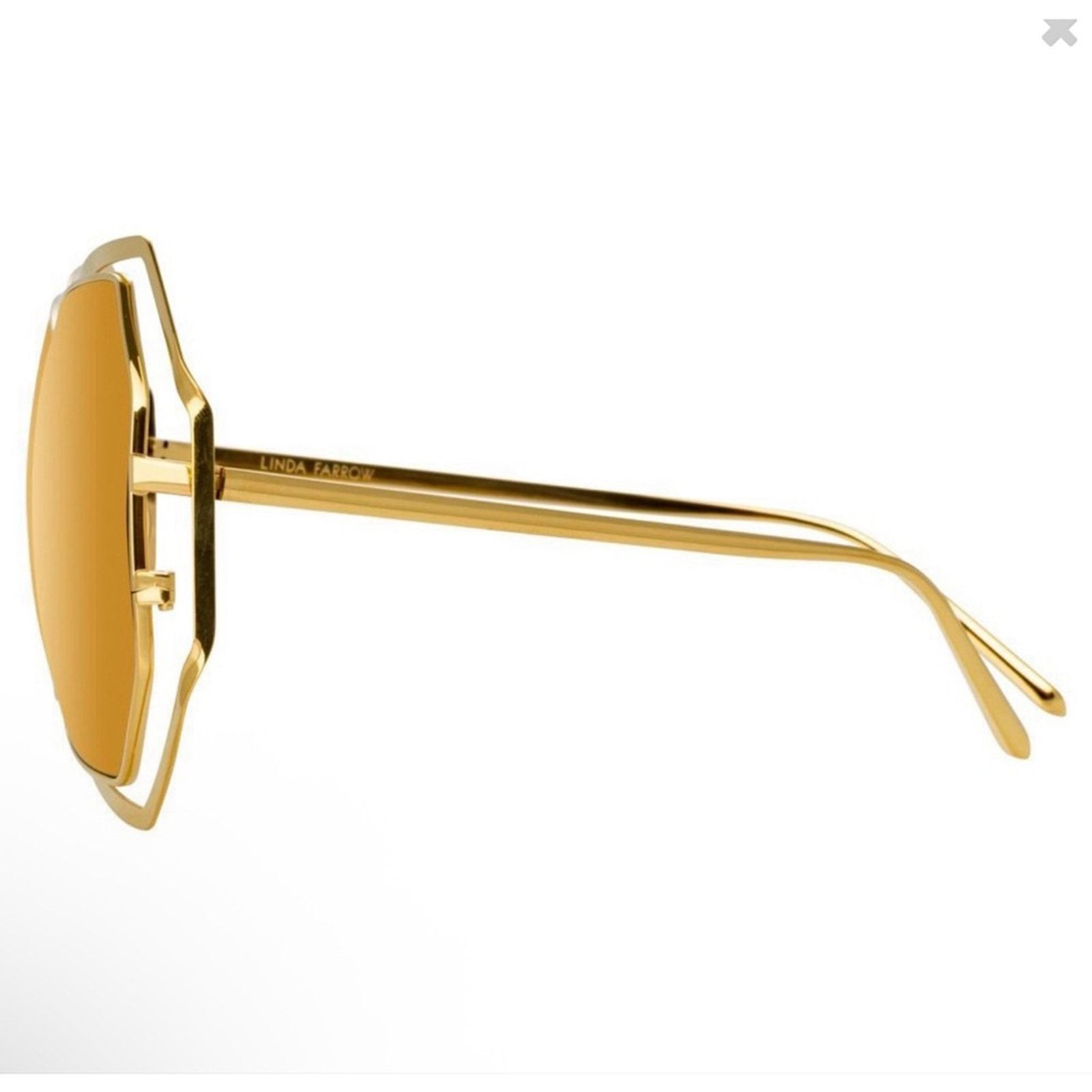 Linda Farrow Linda Farrow - 695 C1 Oversized Sunglasses Yellow Gold Size ONE SIZE - 2 Thumbnail