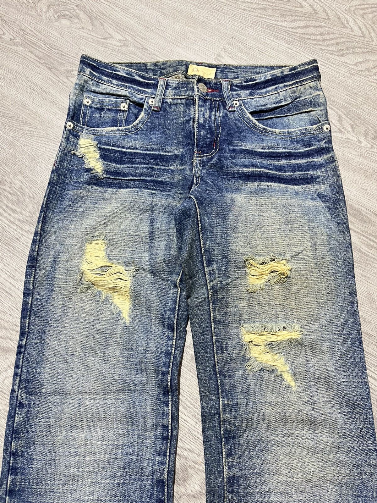 If Six Was Nine 2000s Star R Distressed Ripped Lgb Punk Style Pants Jeans Size US 28 / EU 44 - 3 Thumbnail