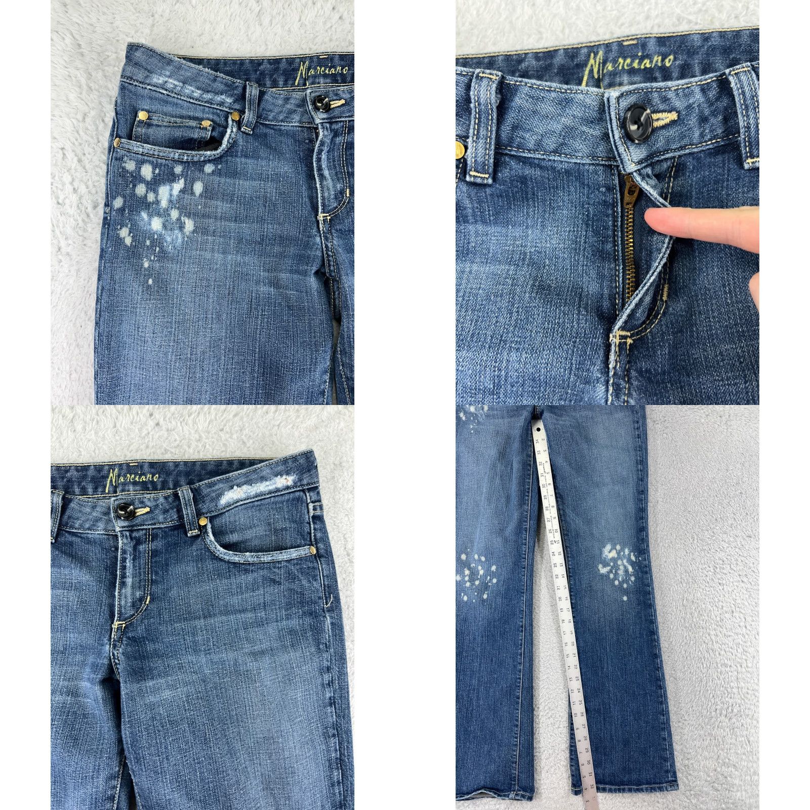 Guess VINTAGE GUESS Jeans Womens 28 Distressed Denim 5-Pocket Bootcut Cotton Blue Mens Womens Size 28" / US 6 / IT 42 - 8 Thumbnail
