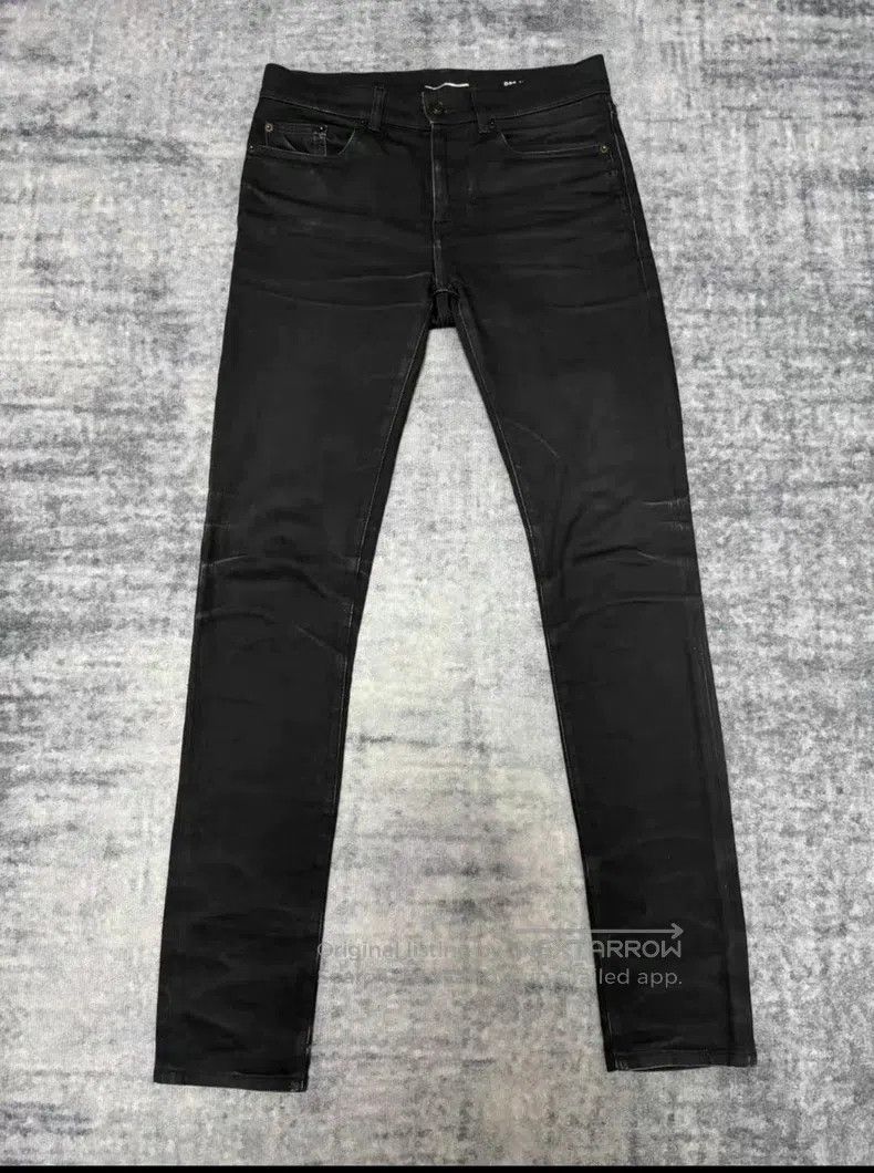 Saint Laurent Paris Saint Laurent Paris Vintage Black Scratch Jeans Size US 29 - 1 Thumbnail