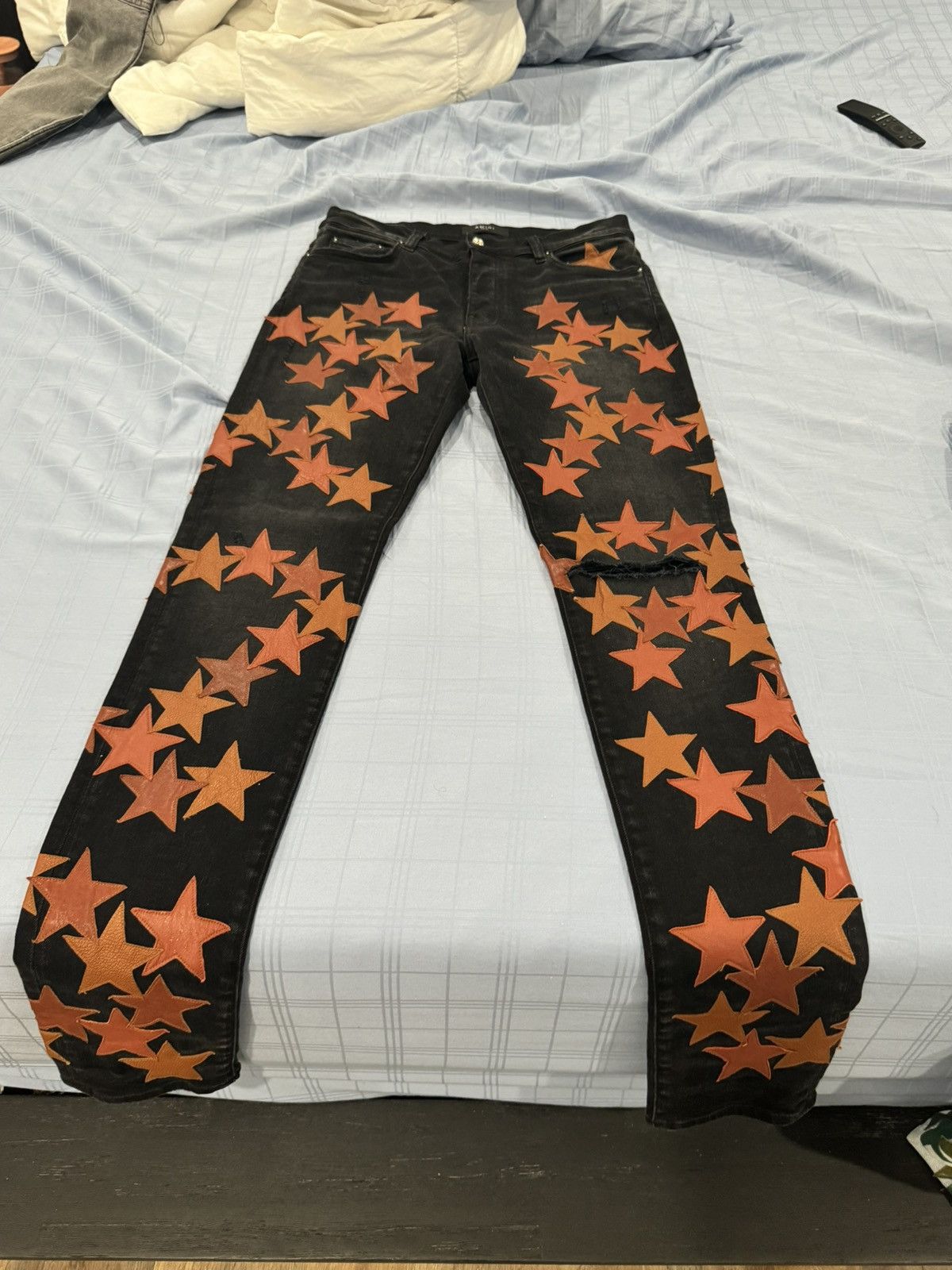 Amiri AMIRI Chemist Leather Stars Jean Orange / Black size 32 Size US 32 / EU 48 - 7 Thumbnail