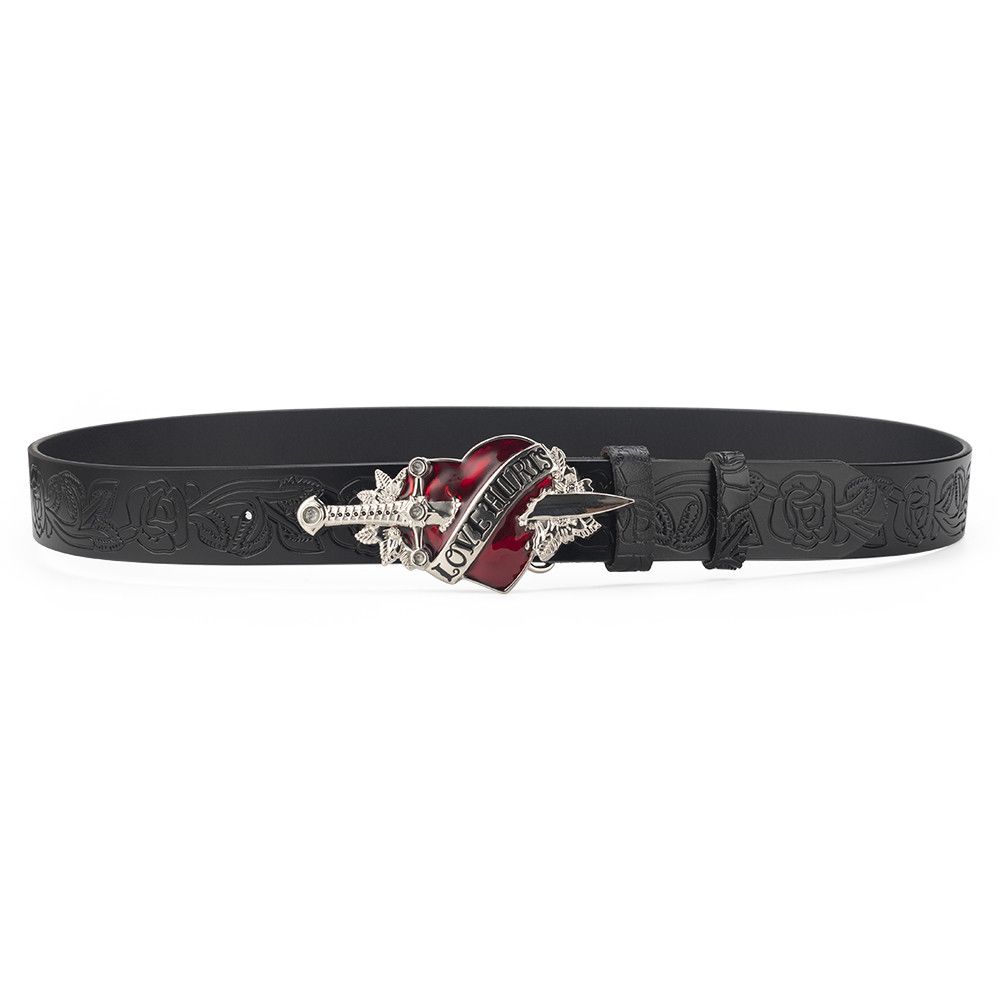 Designer Dark Vintage Belt Riveted Belts Menswear Accessories Size ONE SIZE - 6 Thumbnail