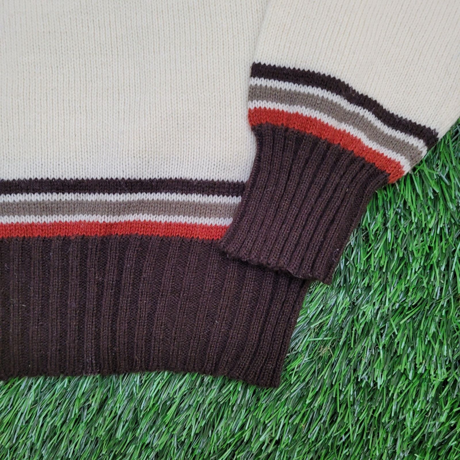 Other Vintage 80s MOD Nordic Sweater M/L 21x26 Brown Beige Size US L / EU 52-54 / 3 - 9 Thumbnail