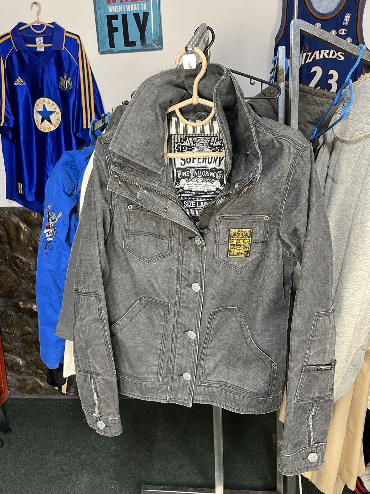 Superdry Superdry Y2K grunge biker raw denim jacket Rick Owens style Size L / US 10 / IT 46 - 7 Thumbnail