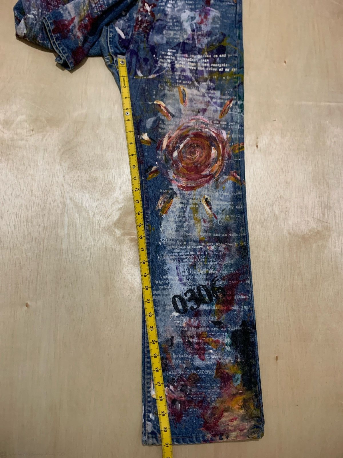 Levi's × Levi's Vintage Clothing × Vintage Vintage Levis Orange Tab Painted Denim Jeans Size US 34 / EU 50 - 12 Thumbnail