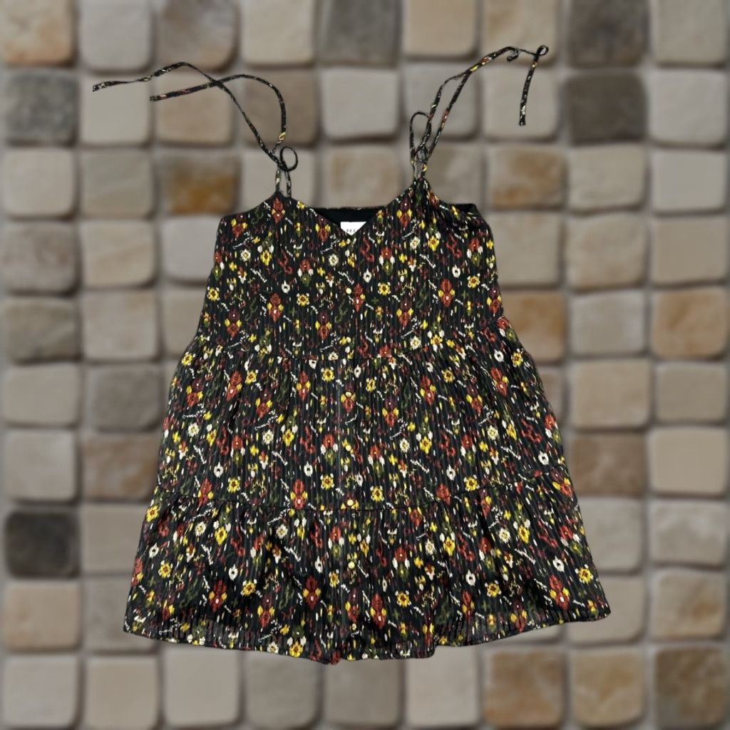 Vintage Sezane Dress Womens Fr 36 Us 4 Floral Sleeveless V-Neck Pullover Short Lined A-Line Blouson Sheath Shift Black Red Yellow Casual Size S / US 4 / IT 40 - 1 Thumbnail