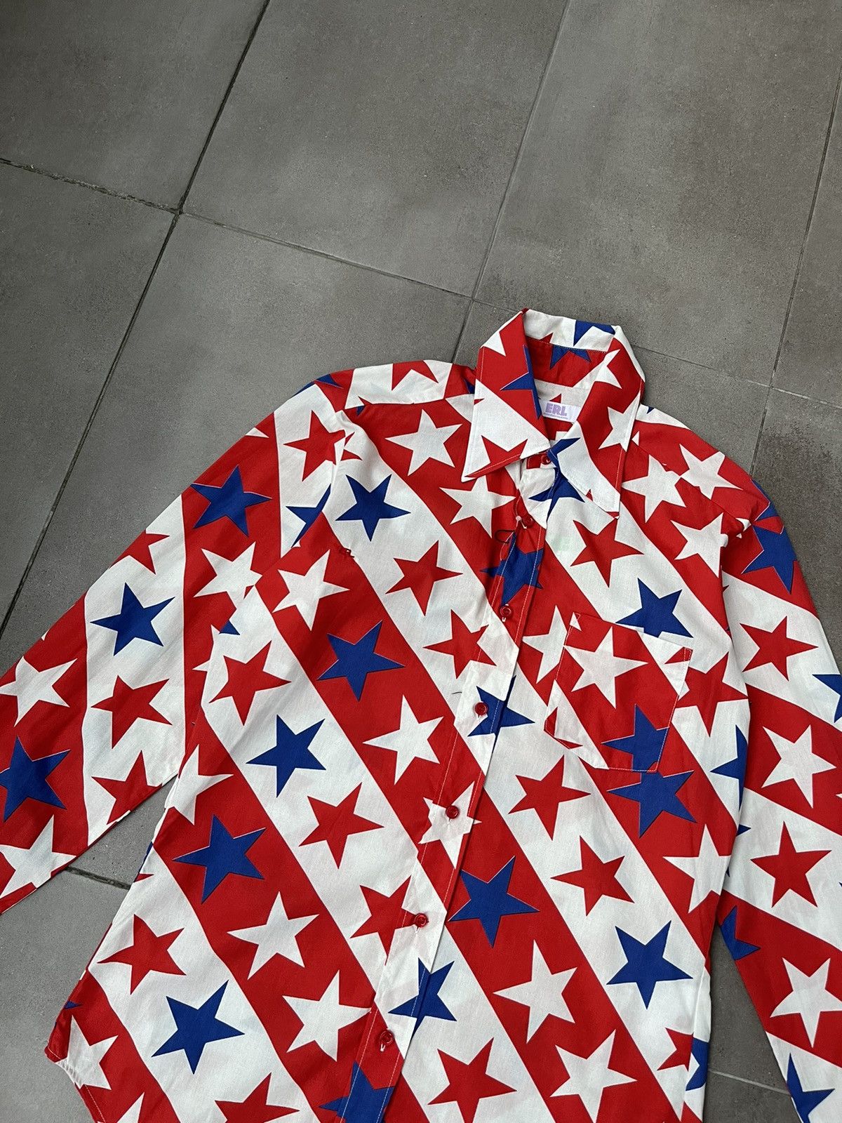 ERL !DS! FW22 ERL Star Print White Blue Red Shirt Size US M / EU 48-50 / 2 - 10 Thumbnail