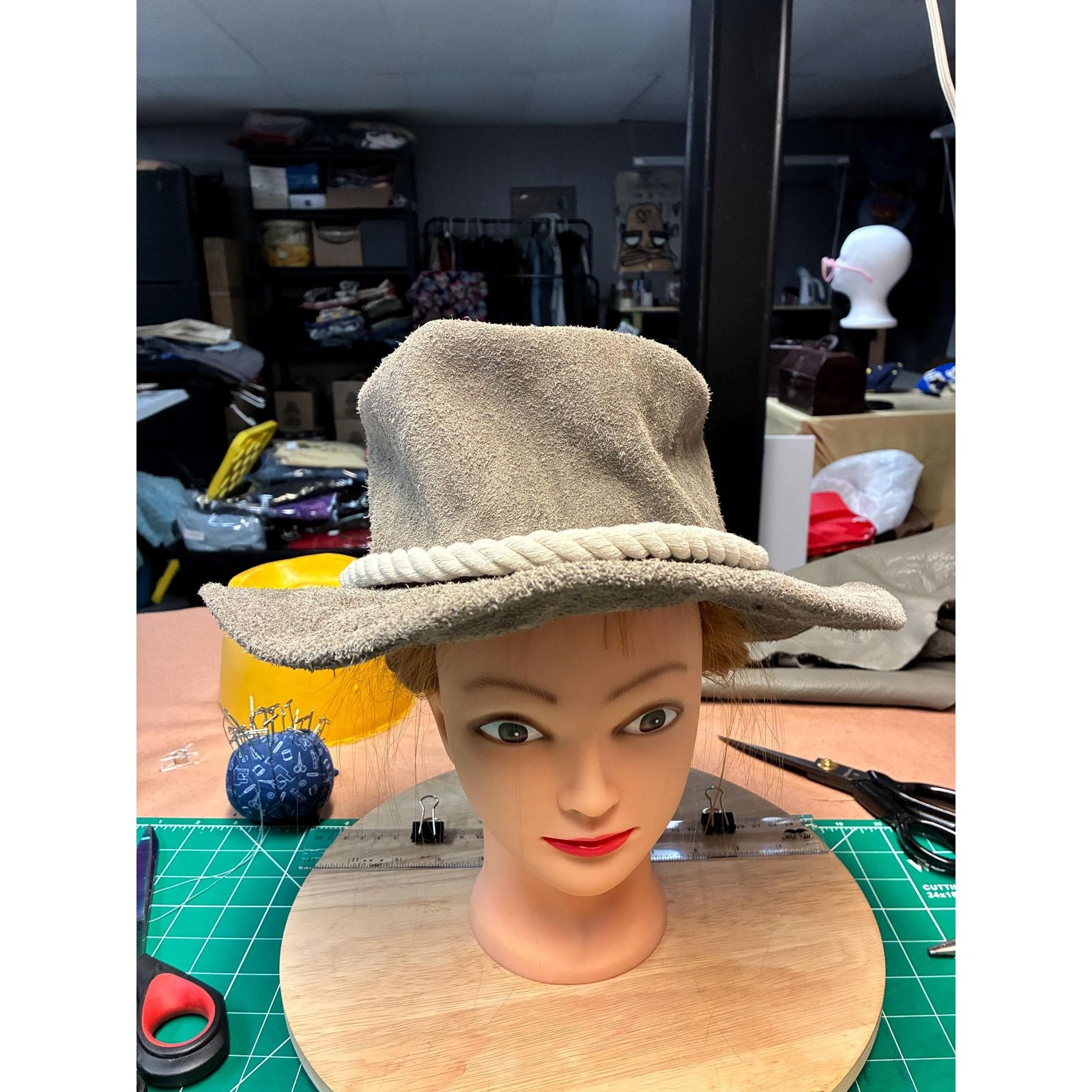 Other Elle-May Hill Billy Hat, OOAK Top Grain Leather, Handmade Size ONE SIZE - 8 Thumbnail