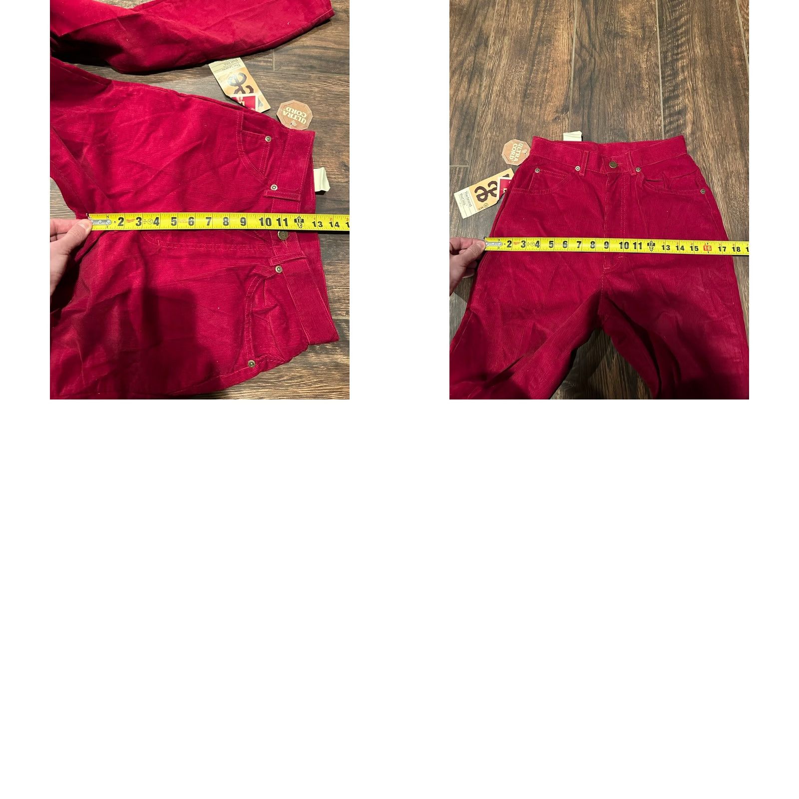 Lee VINTAGE LEE Riders High-Waist Corduroy Pants Teens 24x33 Red UNION Talon Size 42" / US 20 - 10 Thumbnail