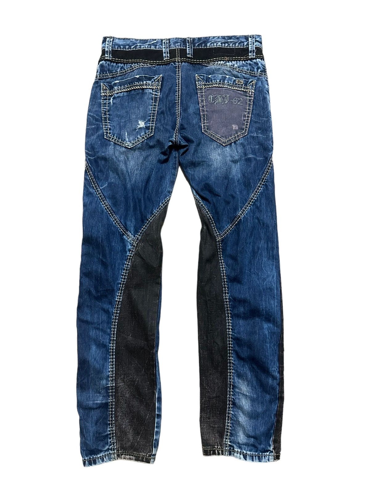 20471120 × Hysteric Glamour × Japanese Brand Cipo Denim Multicolor Distressed Pants Size US 35 - 2 Thumbnail