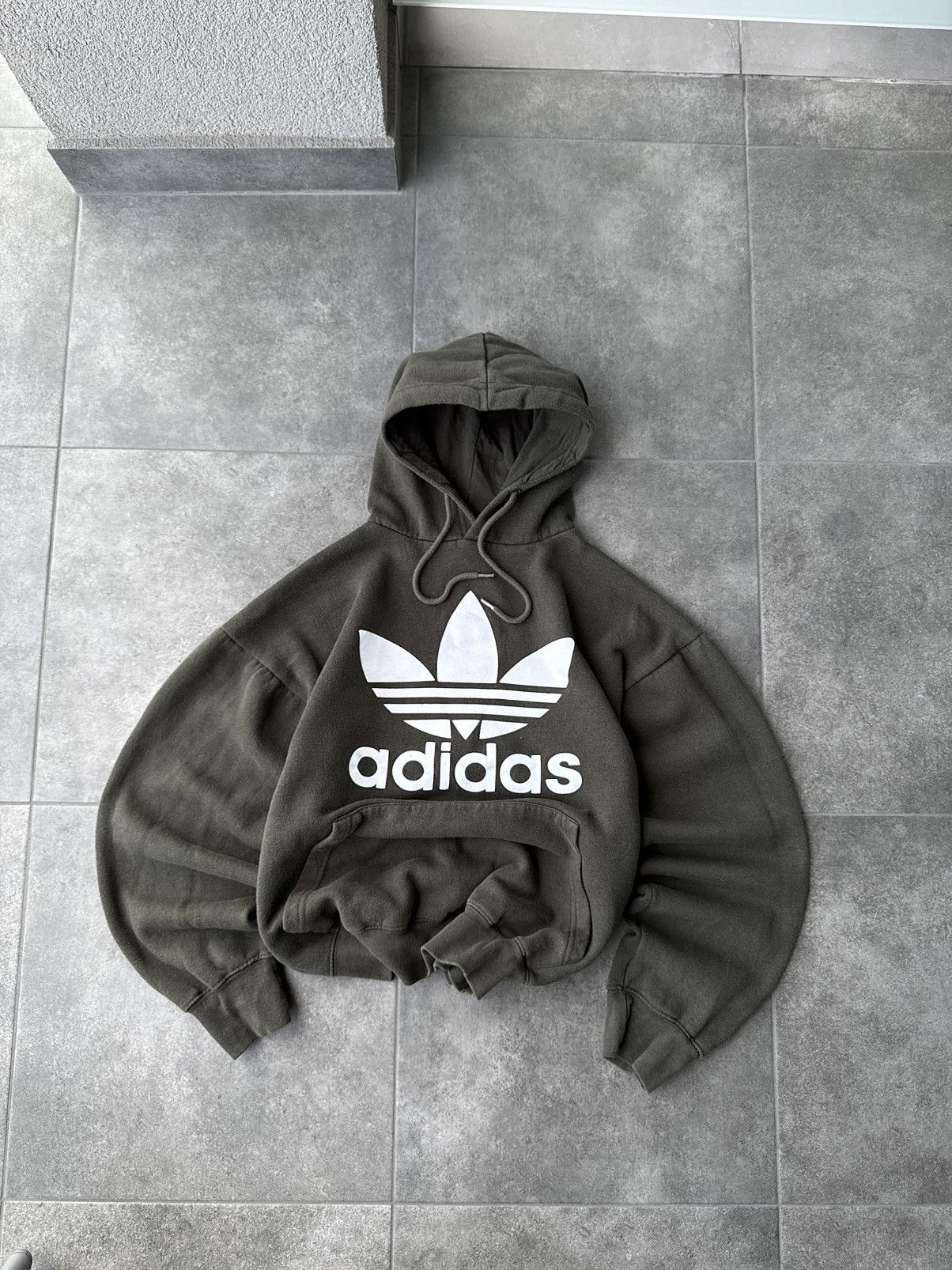 Adidas Vintage Adidas Hoodie 00s Y2K Khaki Avantgarde Size US L / EU 52-54 / 3 - 2 Thumbnail