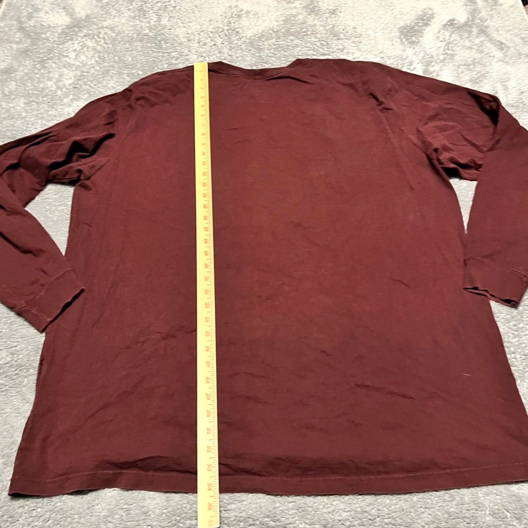 Carhartt VINTAGE Carhartt Shirt Mens 3XL Tall Loose Fit Maroon Long Sleeve Tshirt Mens Girls? Size US XXL / EU 58 / 5 - 7 Thumbnail