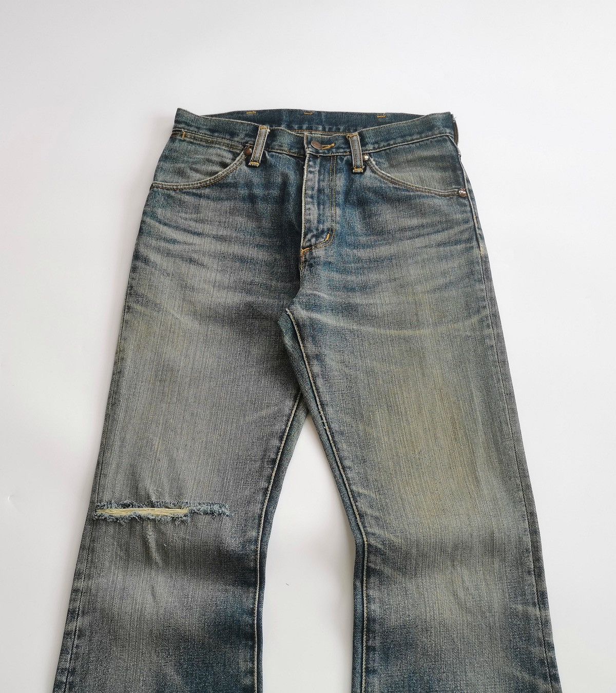 Vintage Vintage Bootcut Wrangler Faded Mud Denim Jeans Size US 28 / EU 44 - 3 Thumbnail