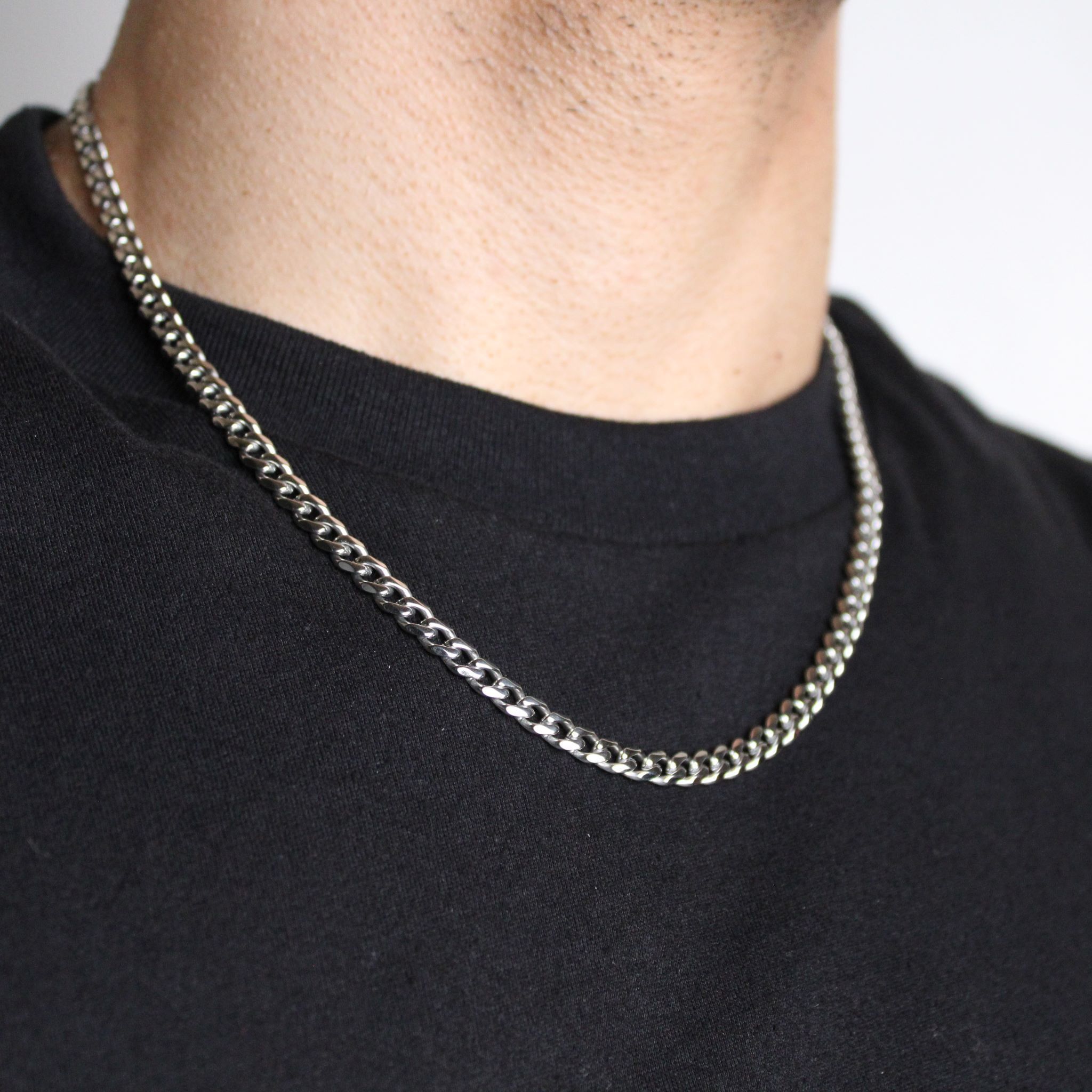 Jewelry Silver 5mm Cuban Link Chain 18”-24” Size ONE SIZE - 5 Thumbnail