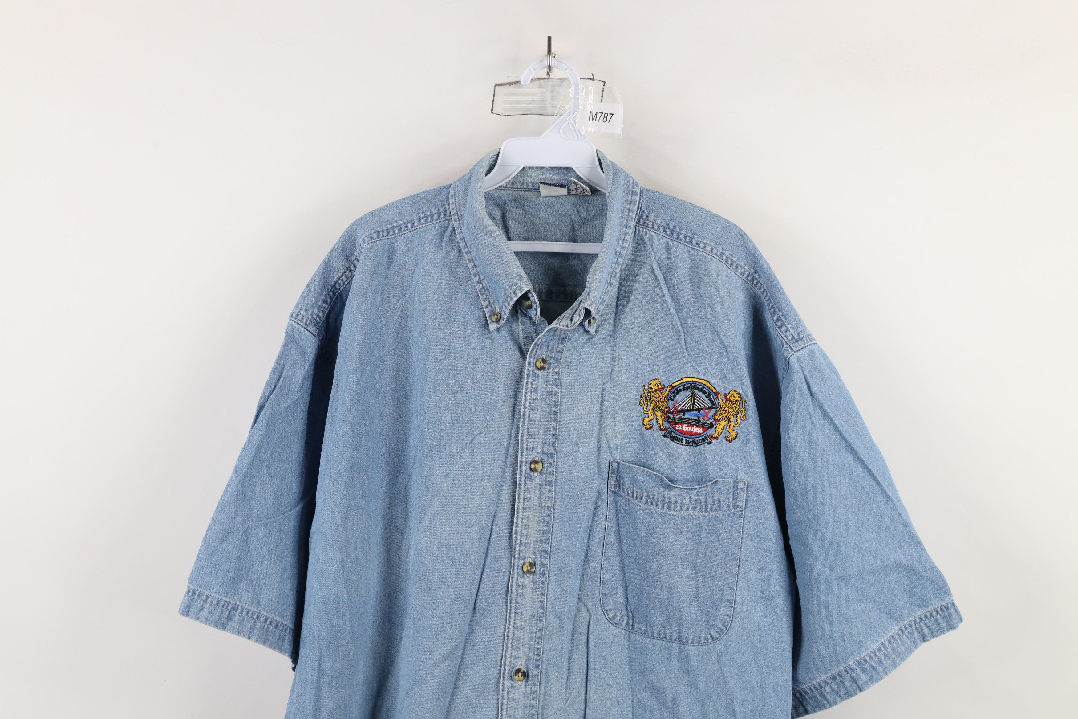 Vintage Vintage Y2K 2009 German American Festival Denim Button Shirt Size US XXL / EU 58 / 5 - 2 Thumbnail