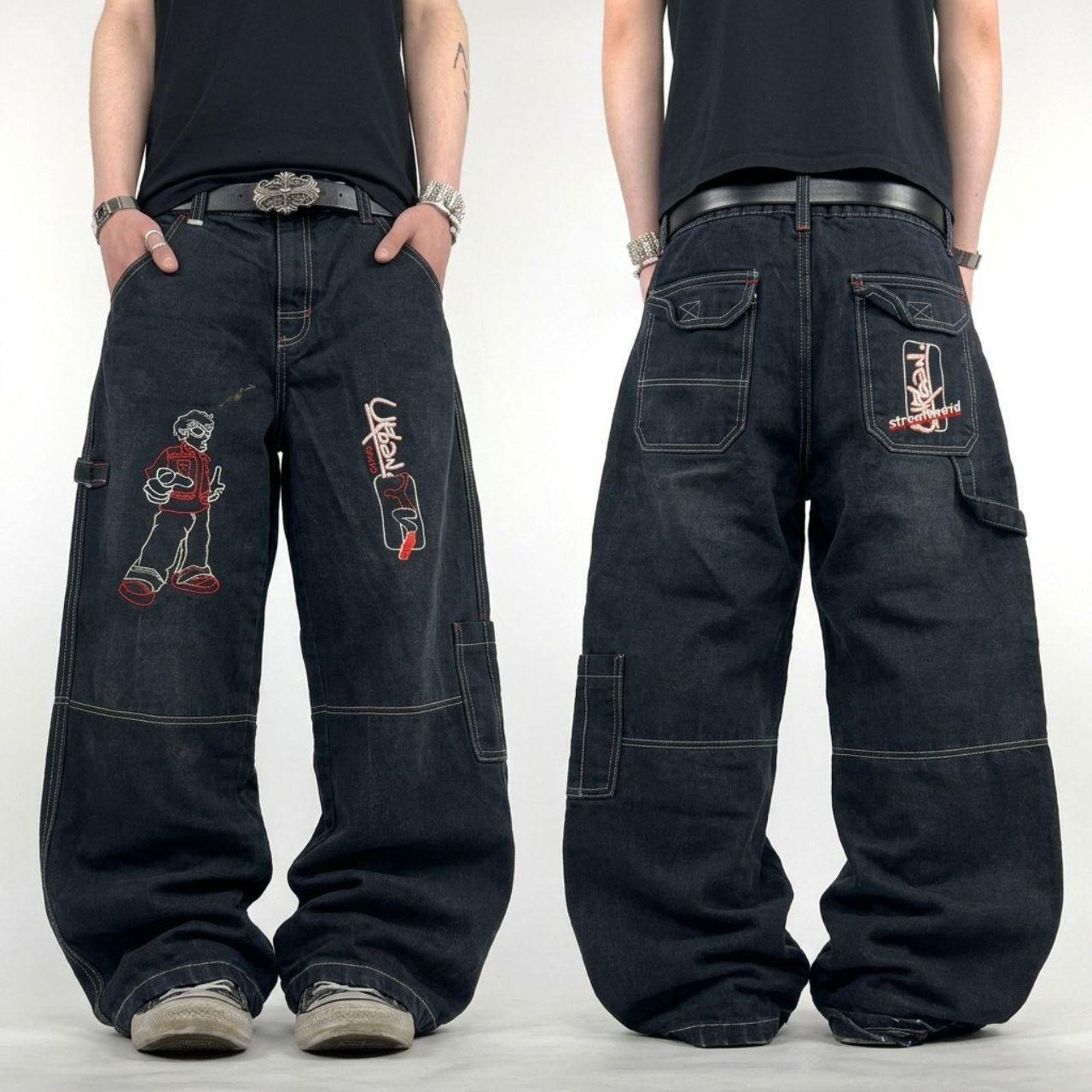 90s FOX RACING ナイロンパンツ Macgear JNCO Fox Racing × JNCO × Streetwear Vintage y2k Fox Racing Embroided