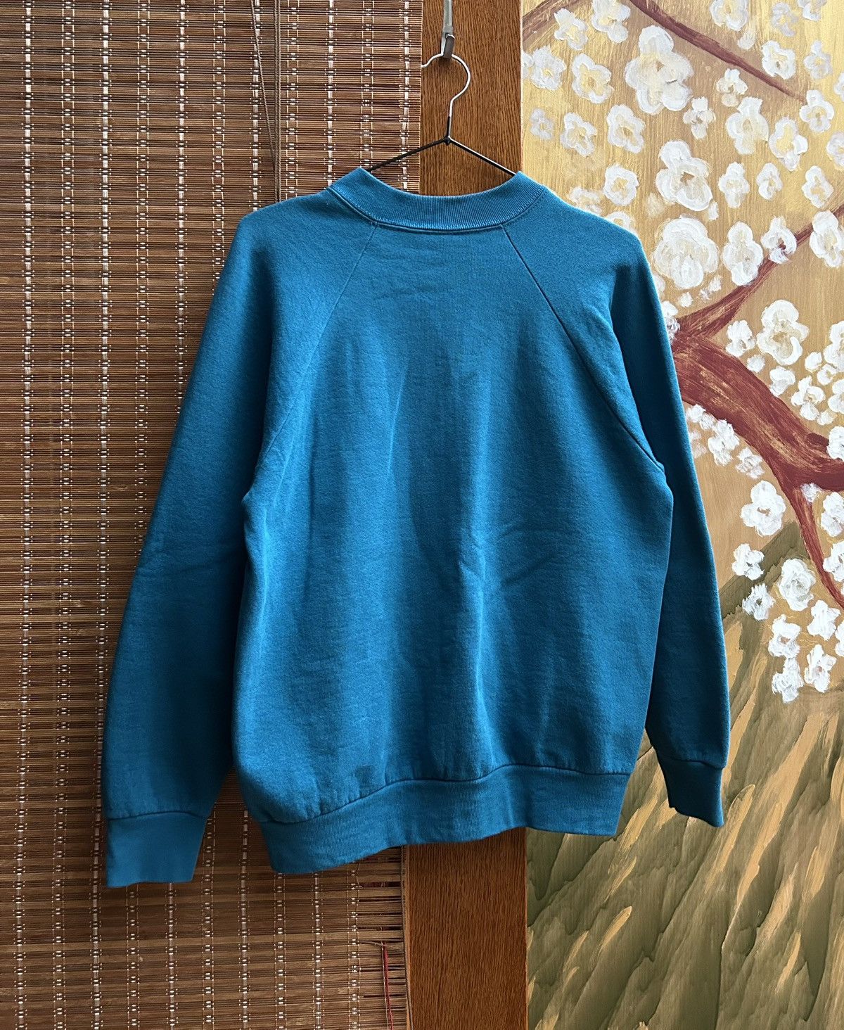 Fruit Of The Loom 90s Fruit Of The Loom Blank Turquoise Crewneck Sweatshirt Size US M / EU 48-50 / 2 - 2 Thumbnail