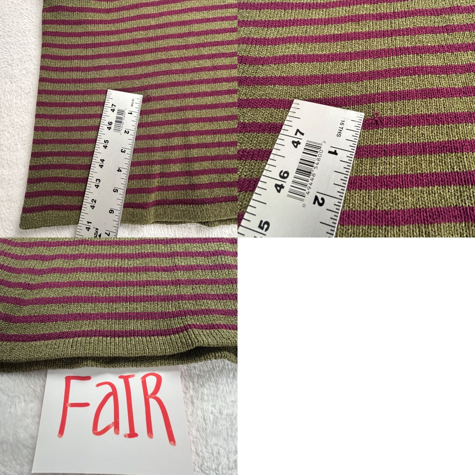 Vintage M.C Womens Wool Rayon Blend Scoop Neck Striped Knit Tank Top Green/Purple Casual Shirt Womens M Green Striped Wool Rayon Tank 90s style (no) Size M / US 6-8 / IT 42-44 - 8 Thumbnail