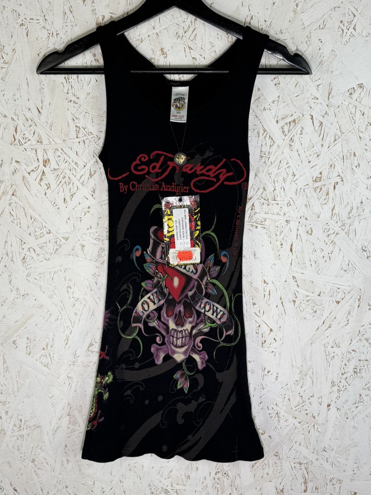 BNWT Ed Hardy Audigier Love Kills Slowly Tank Top Black