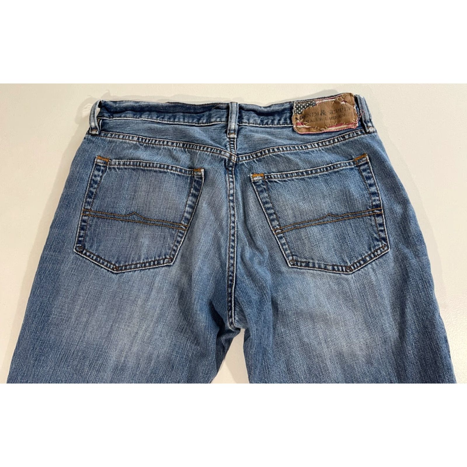 Vintage Denim & Supply Ralph Lauren Jeans Shirt Mens Vintage Slouch Regular 33x30 Blue Distressed Pockets 90s USA Size US 33 - 5 Thumbnail