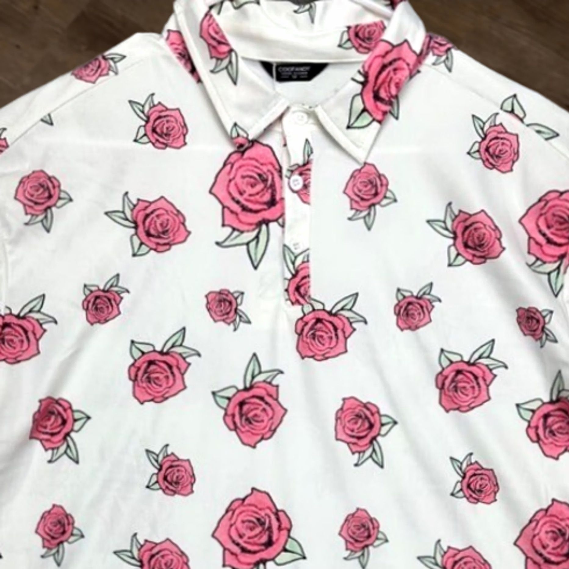 Vintage Coofandy Polo Shirt Mens Medium White Rose Pattern Casual Stretch Rugby NEW Size US M / EU 48-50 / 2 - 1 Thumbnail