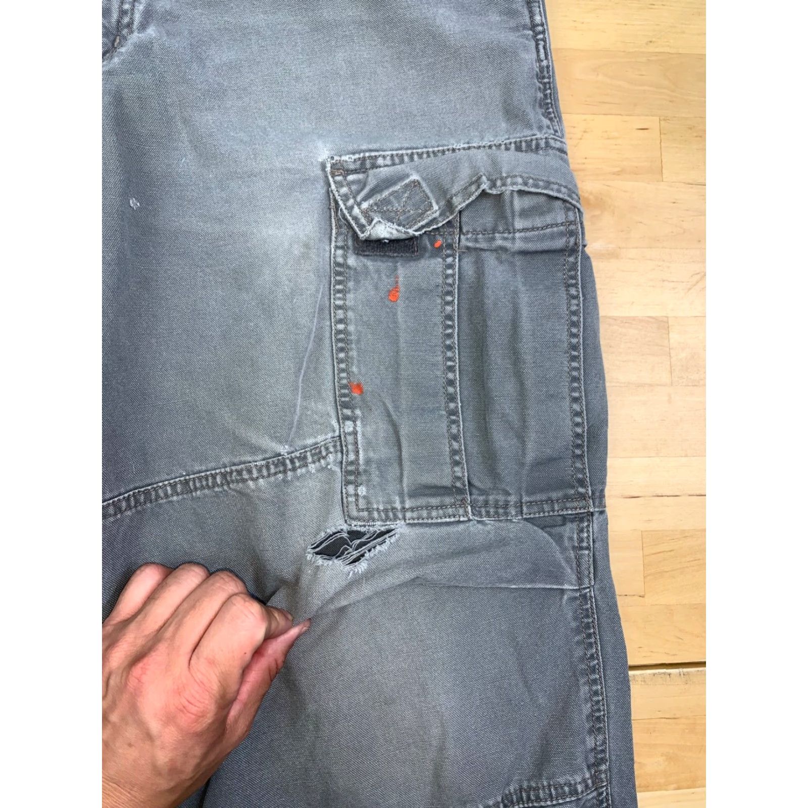 Vintage VINTAGE Canyon River Blues Double Cargo Jeans Mens 34x32 Baggy Y2K Green Gray 11182 Size US 34 / EU 50 - 3 Thumbnail