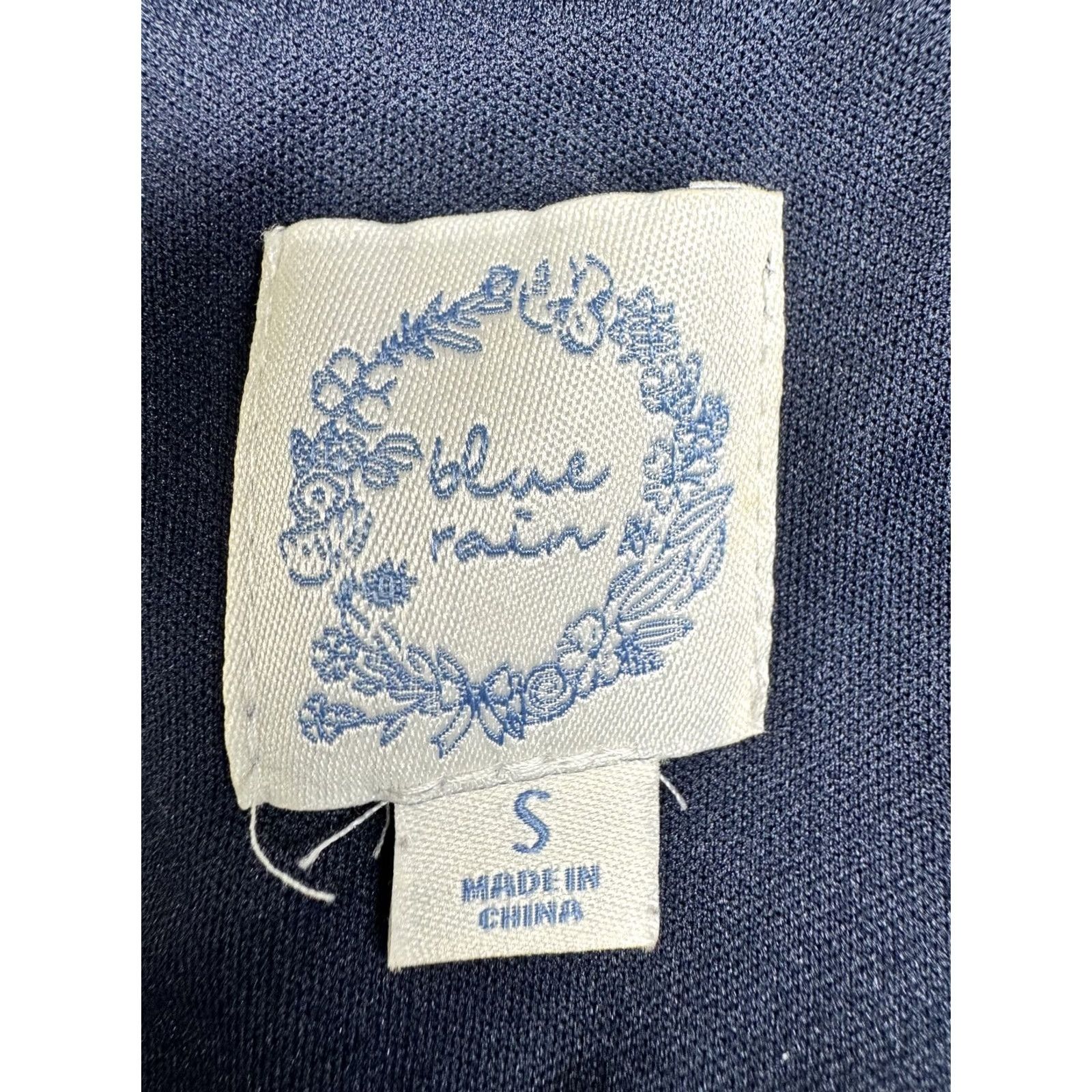 Vintage Blue Rain Women's Navy Blue Floral Halter Mini Dress Size S Spaghetti Strap Flower Sundress Size S / US 4 / IT 40 - 4 Thumbnail