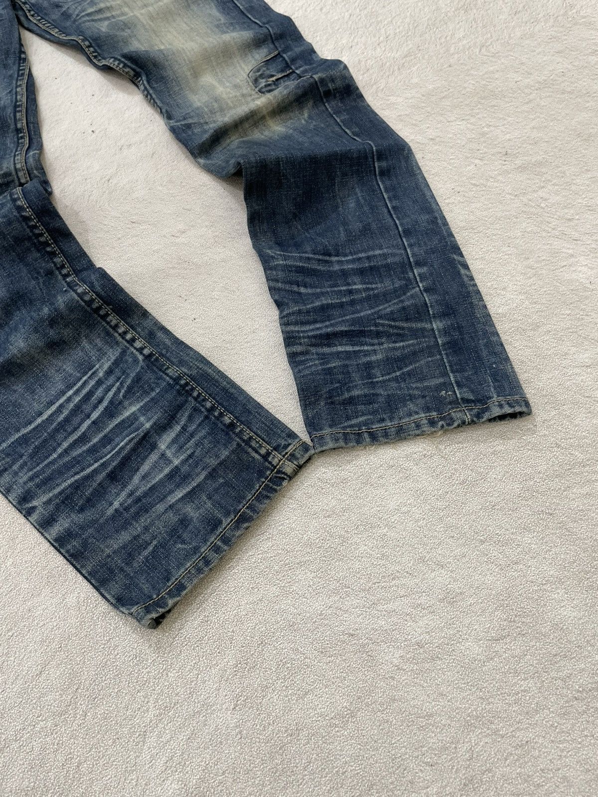 Japanese Brand 2000s Number Nine Denim Embroidered Heavy Fading Jeans Y2K Size US 27 - 3 Thumbnail