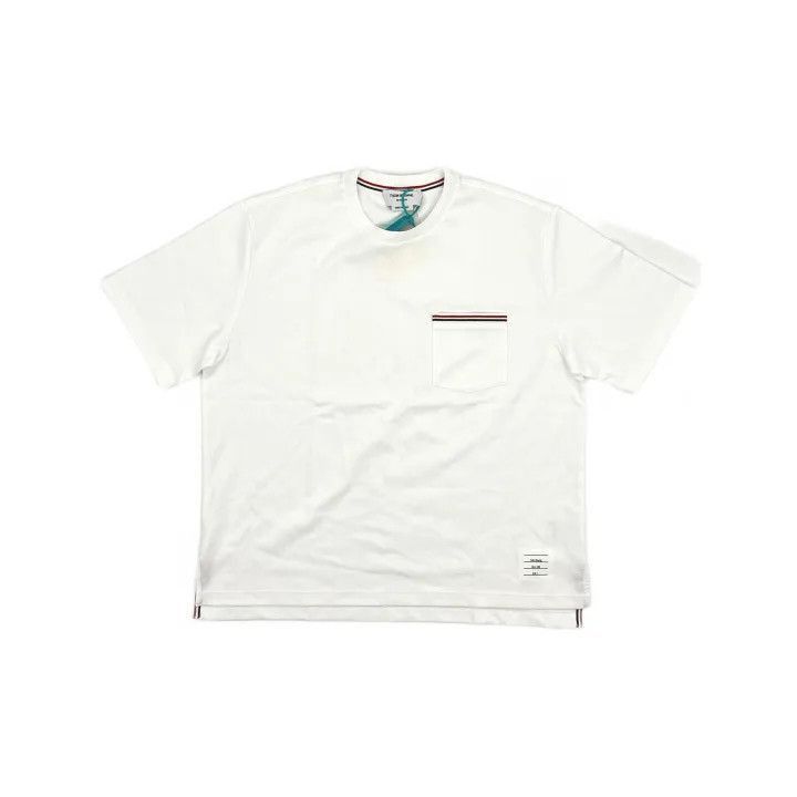 Thom Browne Thom Browne White Ribbed Detail T-Shirt -2507 Size US L / EU 52-54 / 3 - 8 Thumbnail
