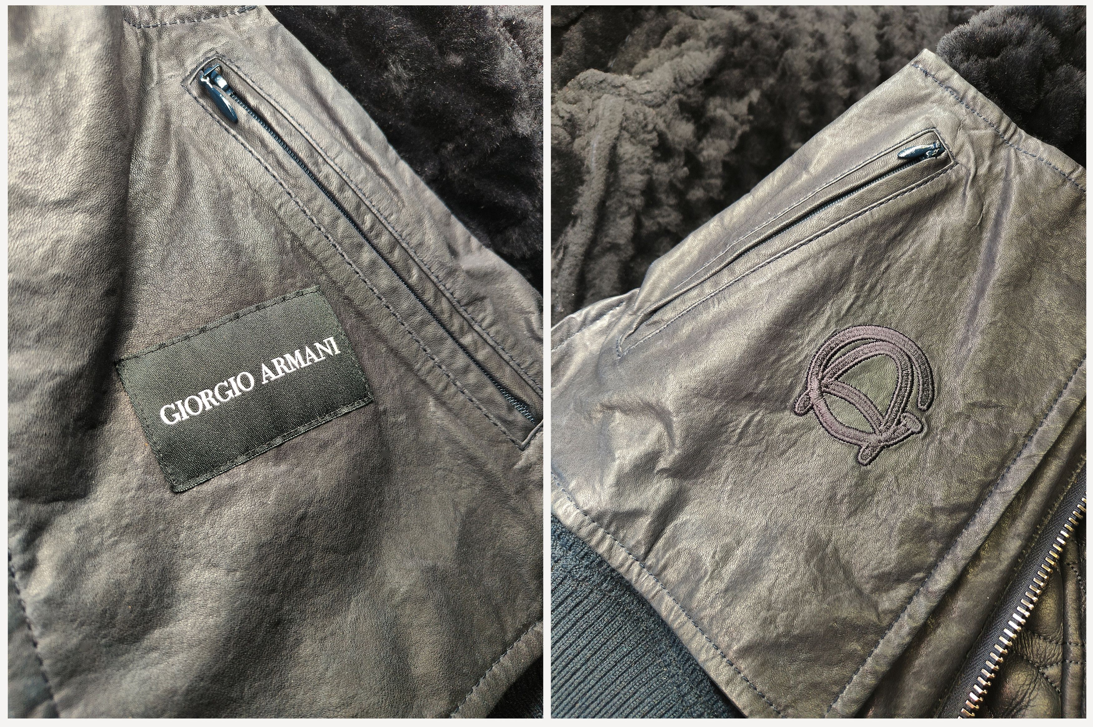Giorgio Armani GIORGIO ARMANI _ QUILTED _ SHEARLING _ HOODED LEATHER Size US M / EU 48-50 / 2 - 8 Thumbnail