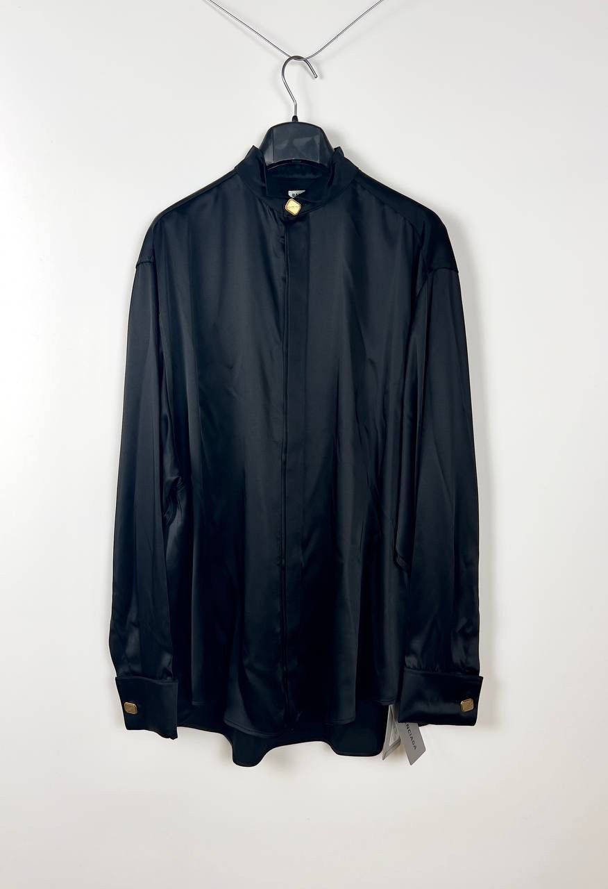 image of Balenciaga Oversized Tuxedo Shirt in Black, Men's (Size Small)