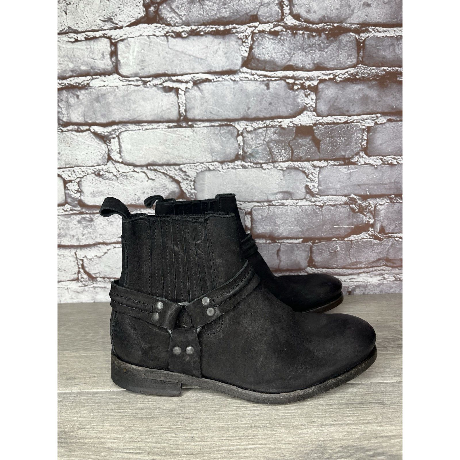 Allsaints AllSaints Italy Black Leather Harness Ankle Chelsea Boots Wo Size US 6.5 / IT 36.5 - 14 Thumbnail