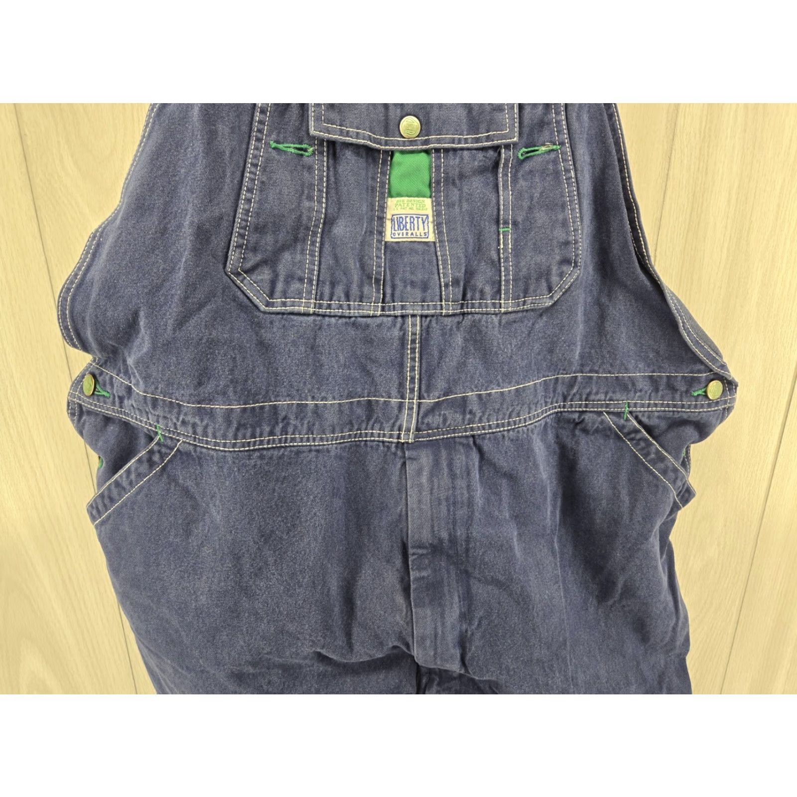 Denime VINTAGE Liberty Overalls Bib 46x30 Blue Denim Carpenter Farm Worker Bibbed Jeans Size US 30 / EU 46 - 5 Thumbnail