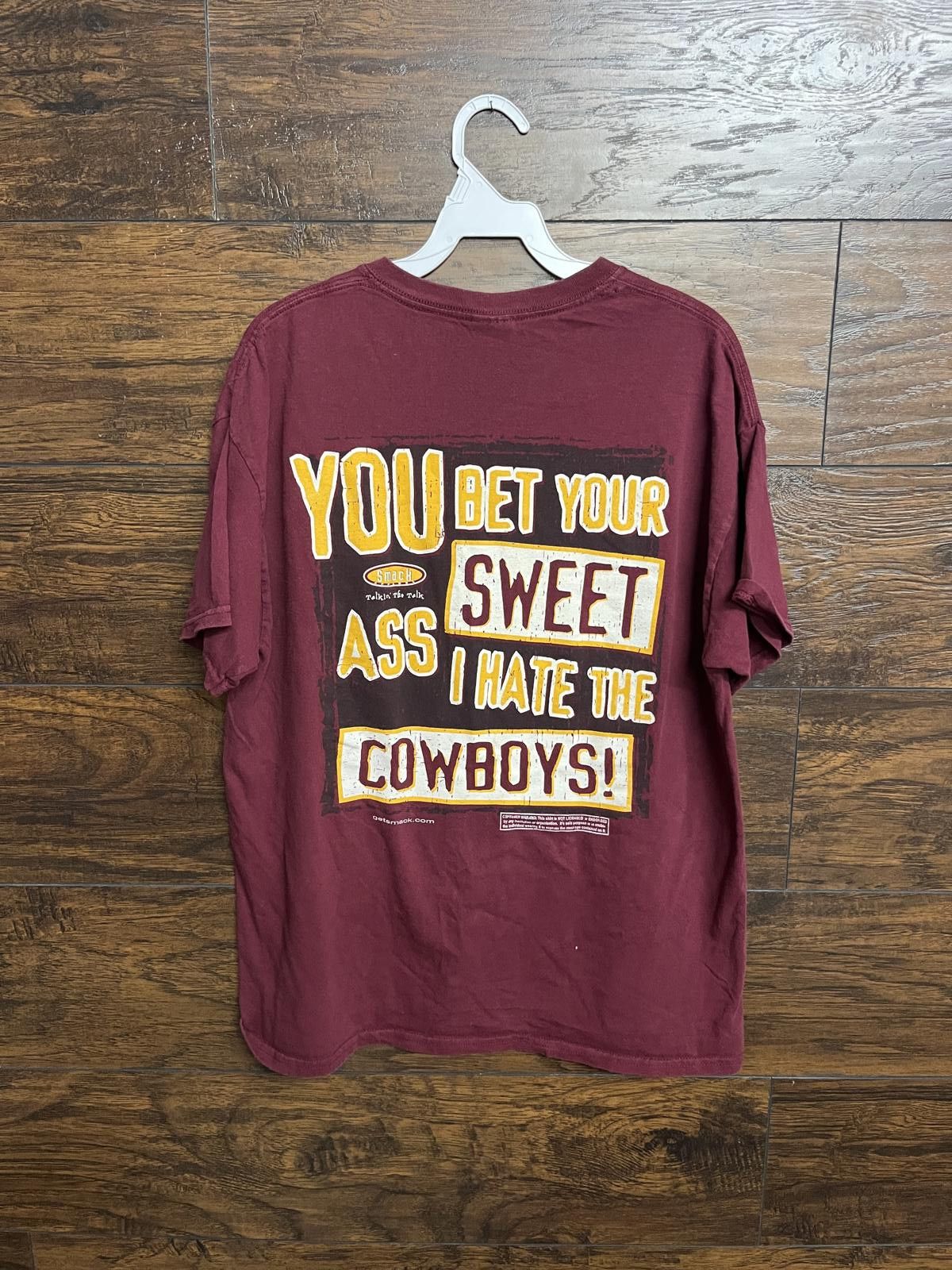 Gildan YBYSA T-shirt Smack Apparel I Hate The Cowboys Tee -L Size US L / EU 52-54 / 3 - 1 Thumbnail