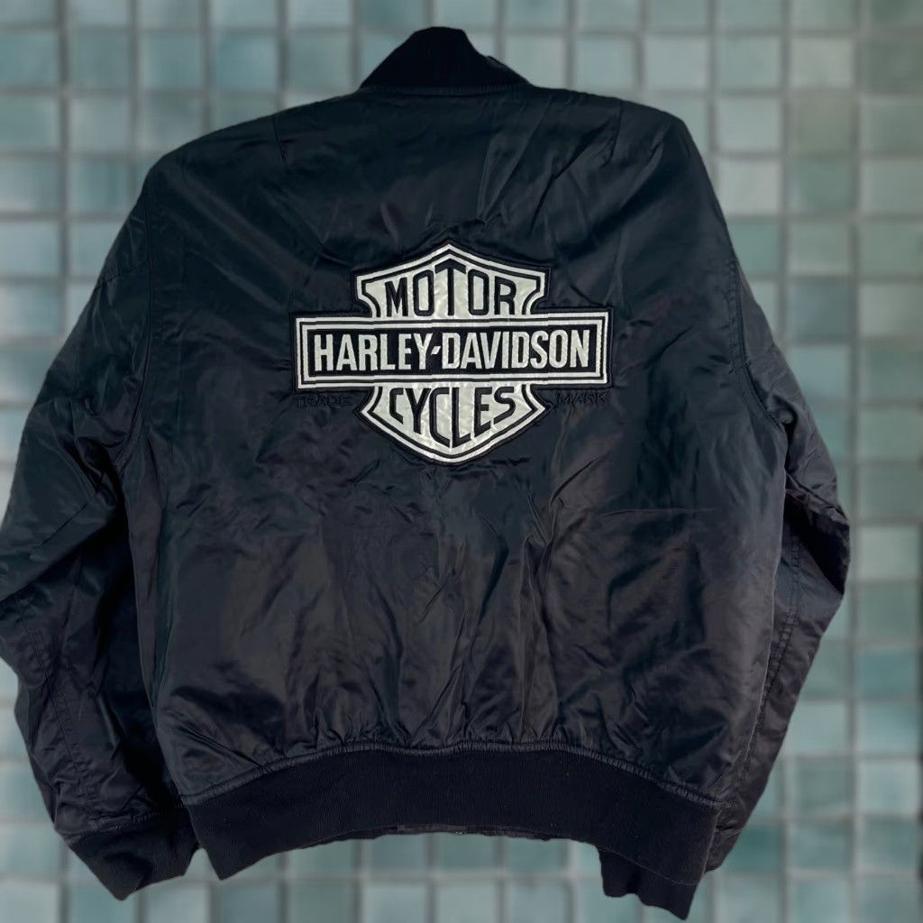 Harley Davidson Harley-Davidson Light Quilted Nylon Embroidered Jacket Men’s S Black USA Size US S / EU 44-46 / 1 - 1 Thumbnail