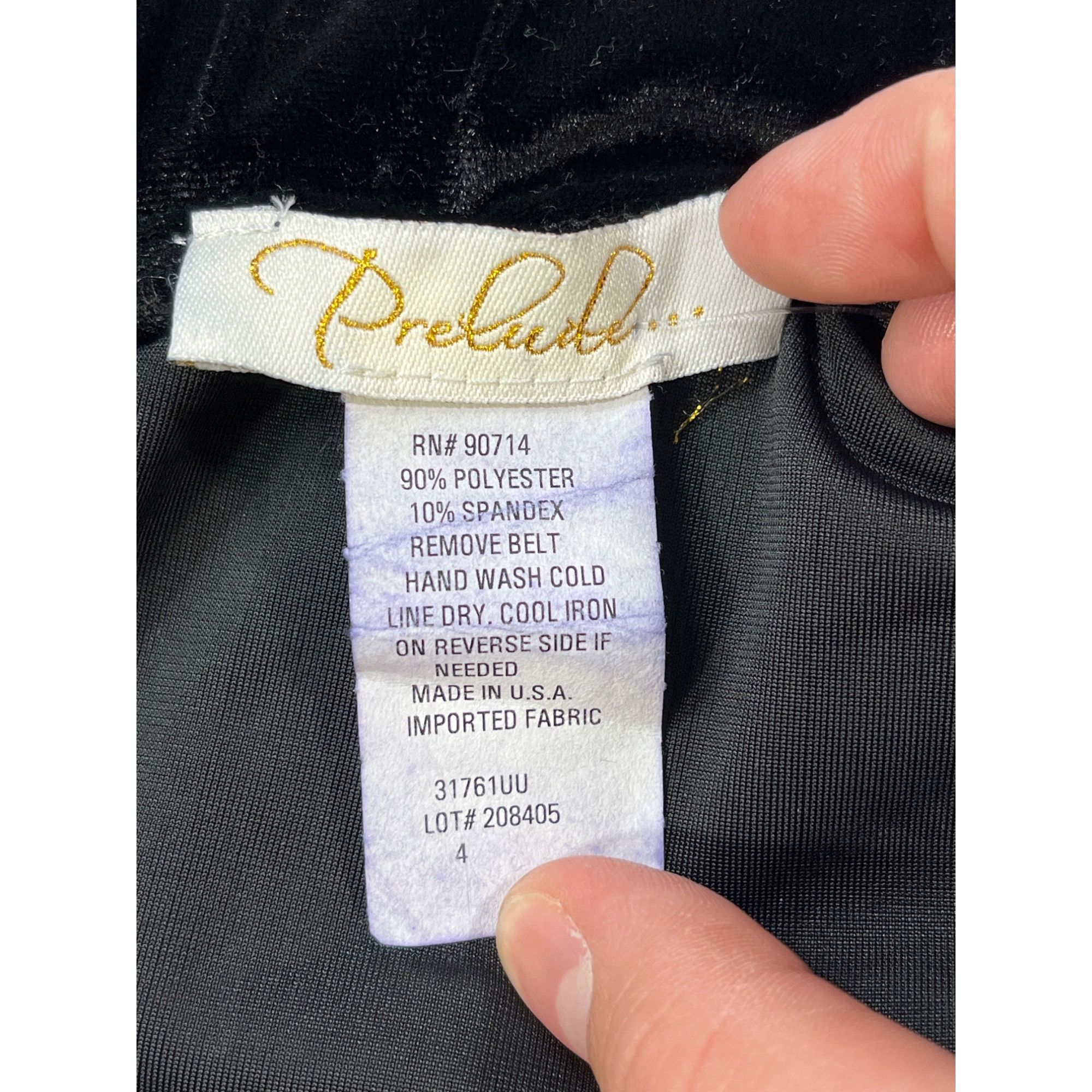 Other Prelude SKU 7614 Black Velvet Strapless Jumpsuit Size 4 Size 27" / US 4 / IT 40 - 3 Thumbnail