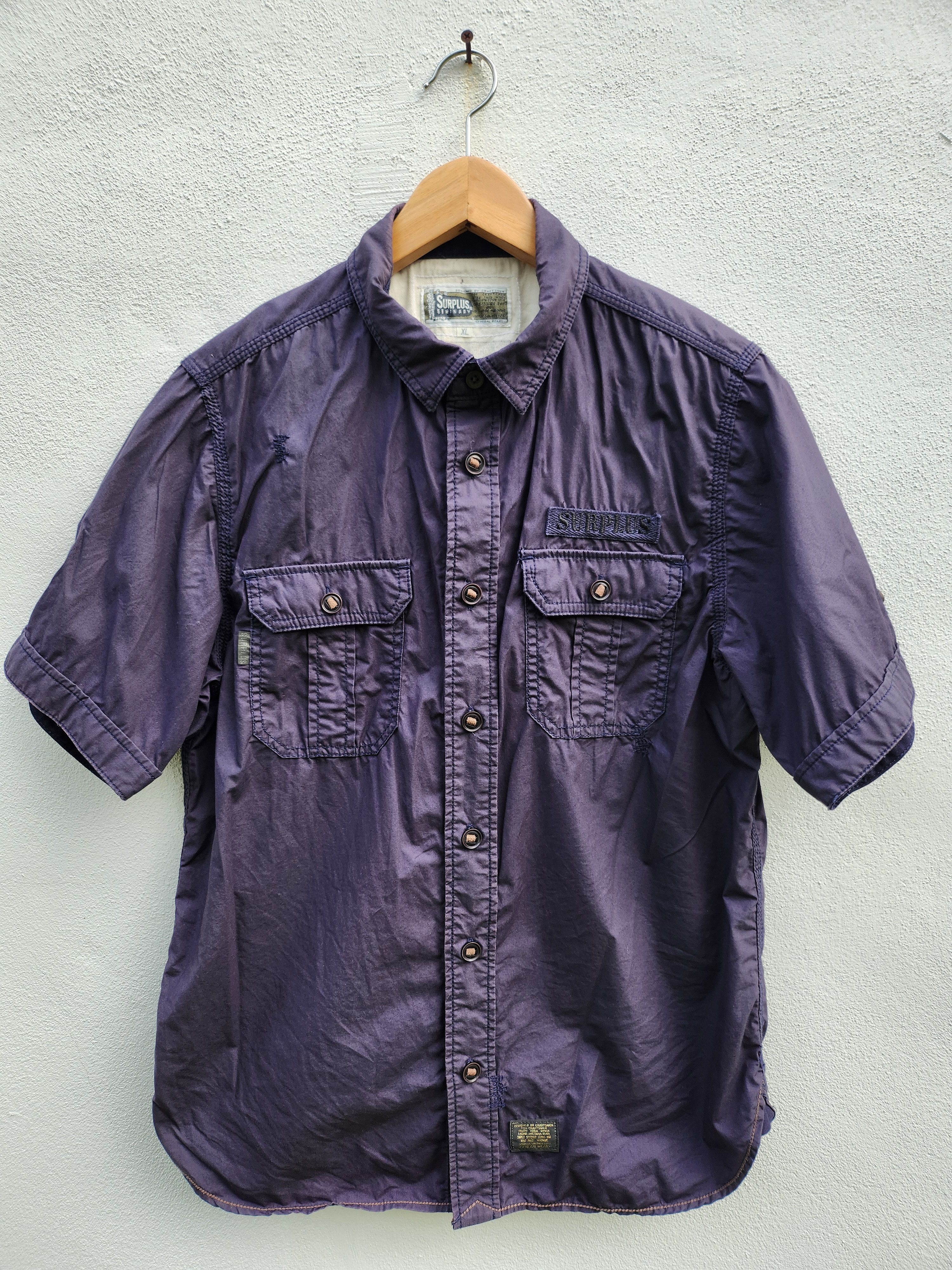 Japanese Brand Surplus Japan Military Uniform Style Shirt Blue Size US XL / EU 56 / 4 - 2 Thumbnail