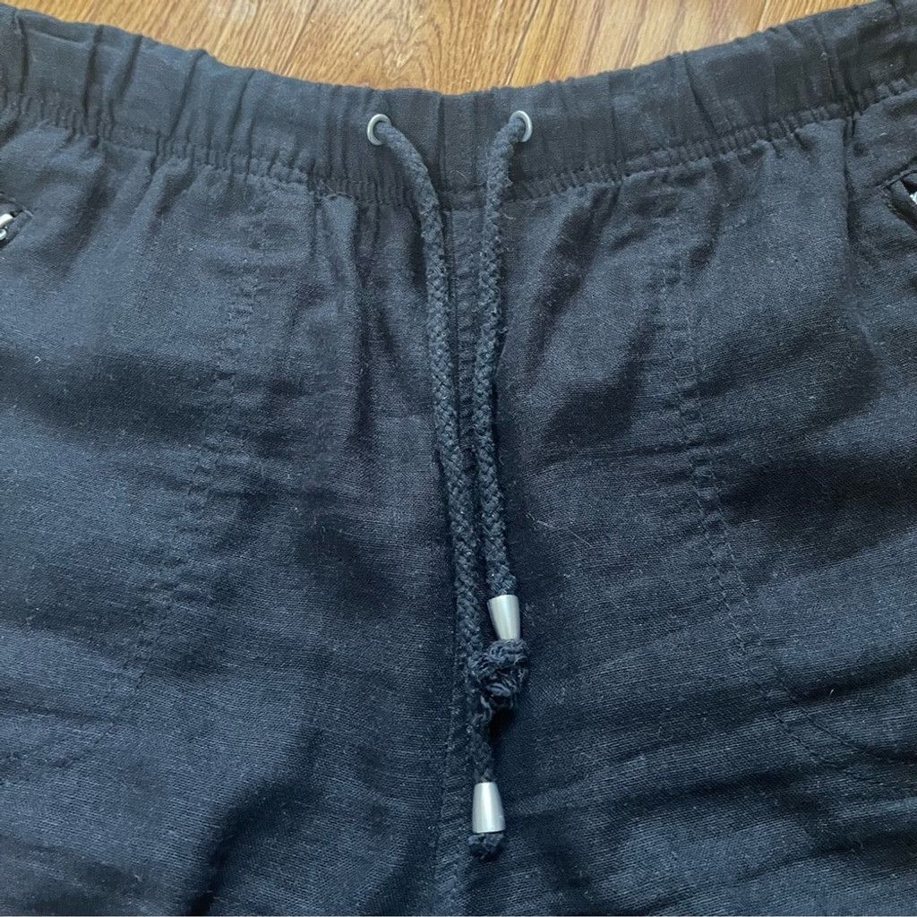 BLANKNYC BLANK NYC Black Linen Shorts front zipper pockets Sz 30 Size 42" / US 20 - 4 Thumbnail