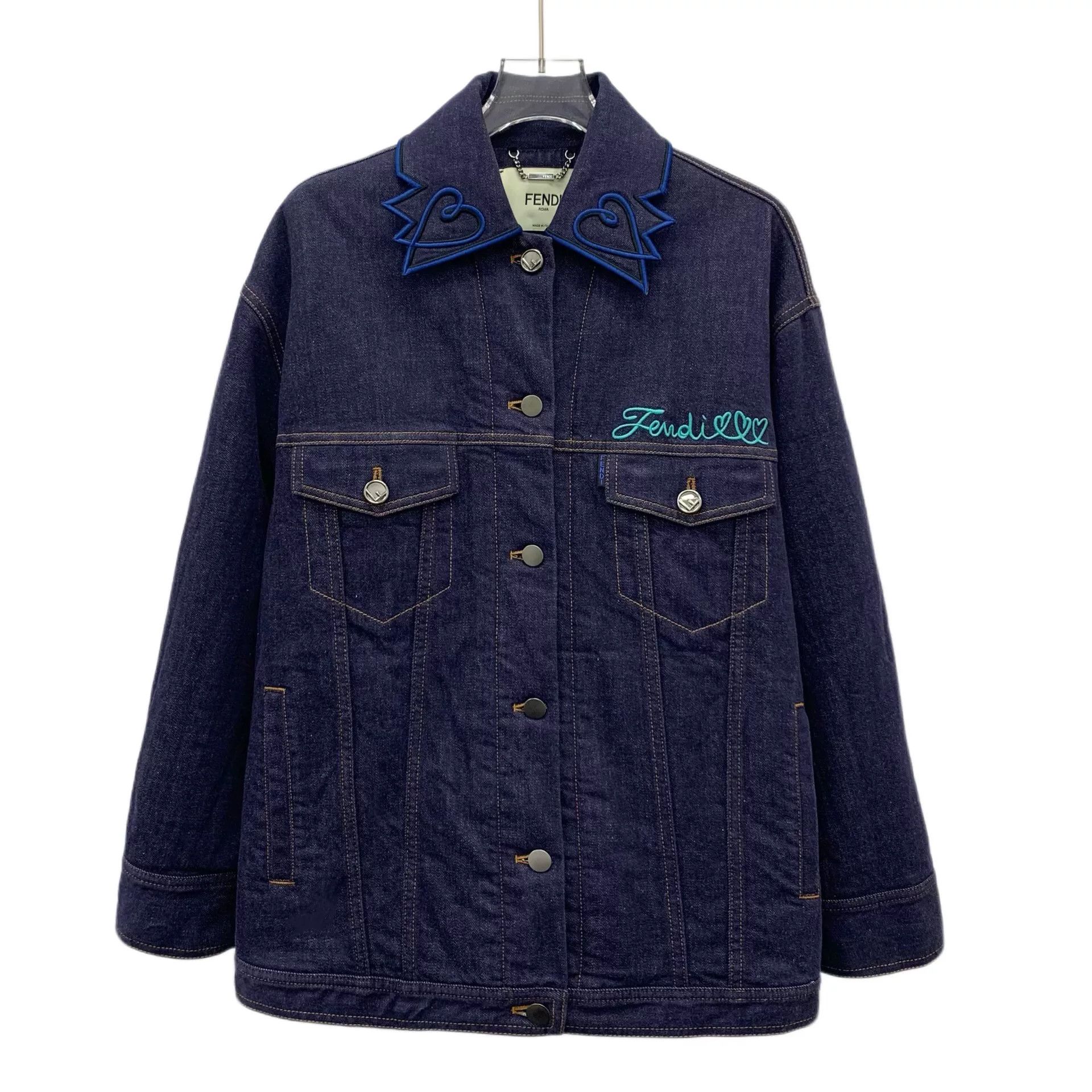 Fendi fendi deep blue heart sequin denim jacket Size US M / EU 48-50 / 2 - 1 Thumbnail