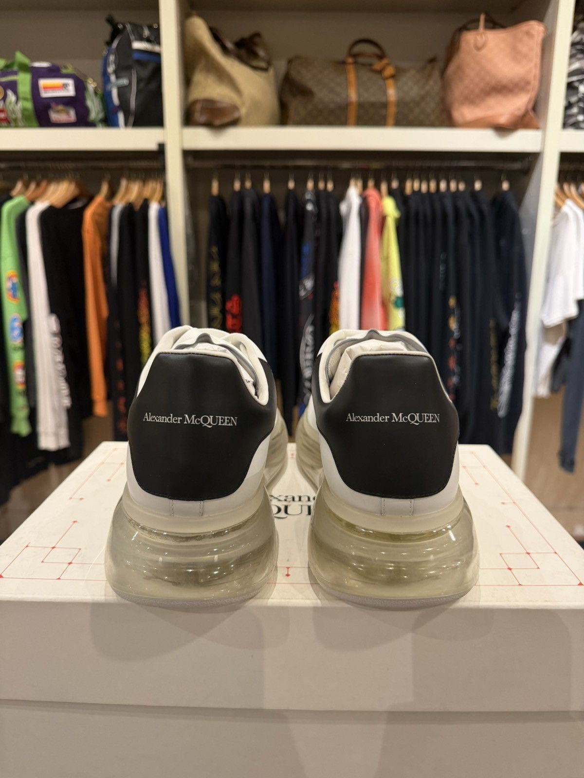 Alexander McQueen Alexander McQueen Bubble Sole Oversized Sneaker - White/Blk Size US 11 / EU 44 - 3 Thumbnail
