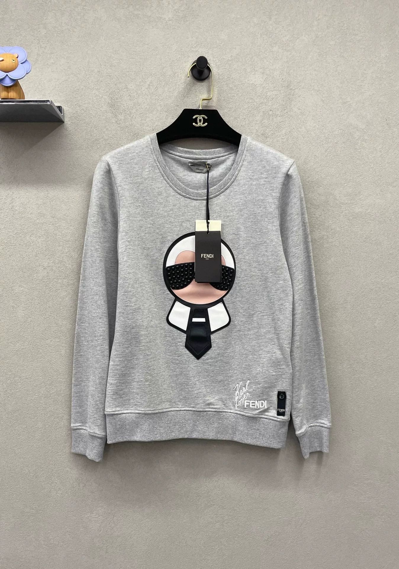 Fendi Fendi Gray Cartoon Print Sweatshirt Size S / US 4 / IT 40 - 1 Thumbnail