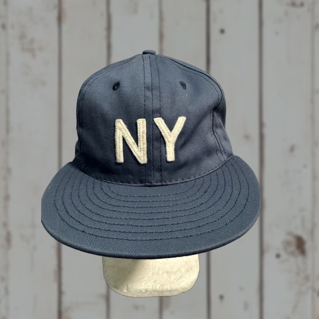 VINTAGE Ebbets Field Flannels NY Hat Baseball Cap Blue Adjustable USA Men One Size Cap